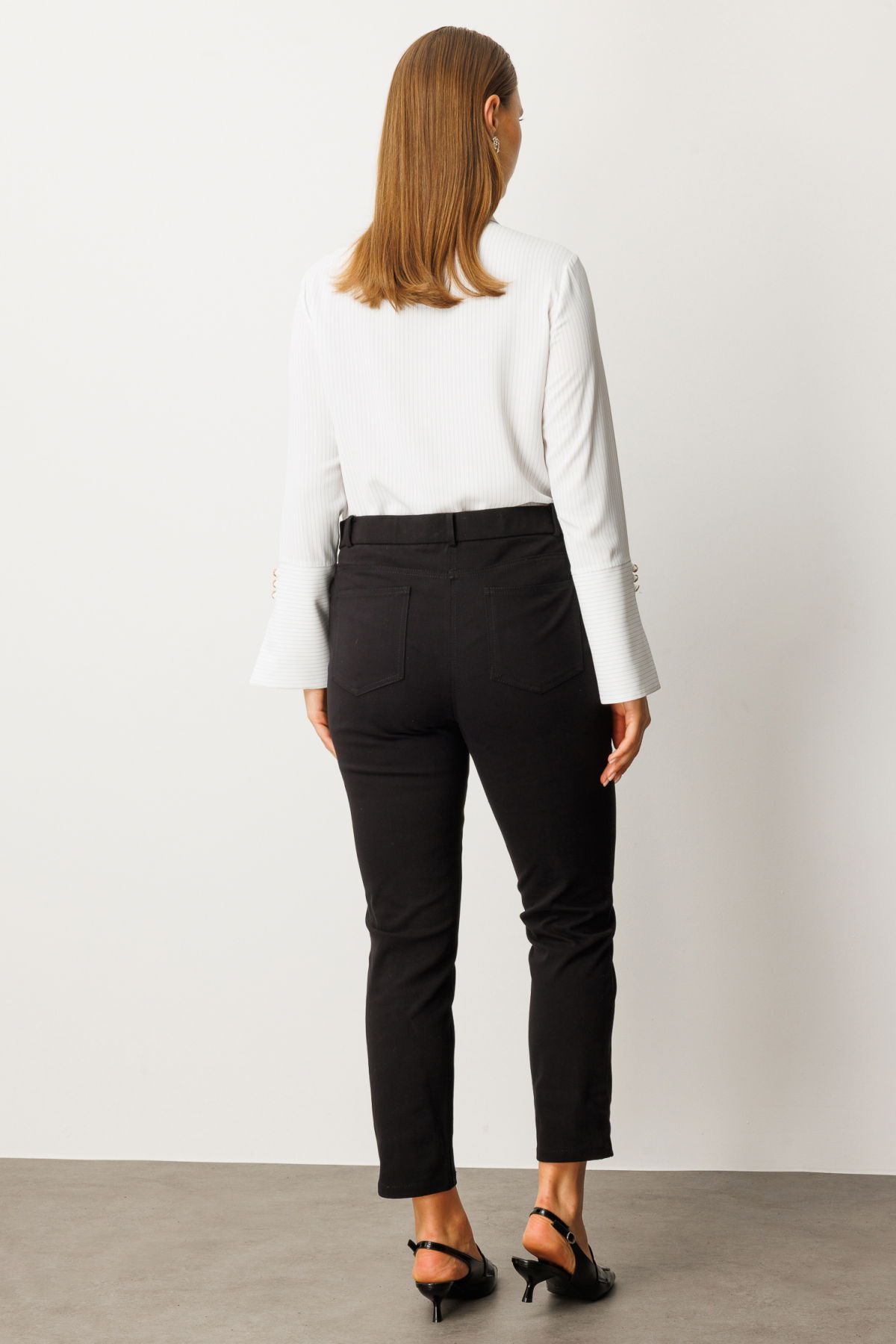Ekol Kadın Büyük Beden Dar Paça Pantolon 1063 Siyah - 4