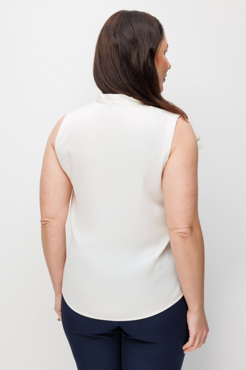 Ekol Kadın Büyük Beden Drapeli V Yaka Bluz 2506 Krem - 4