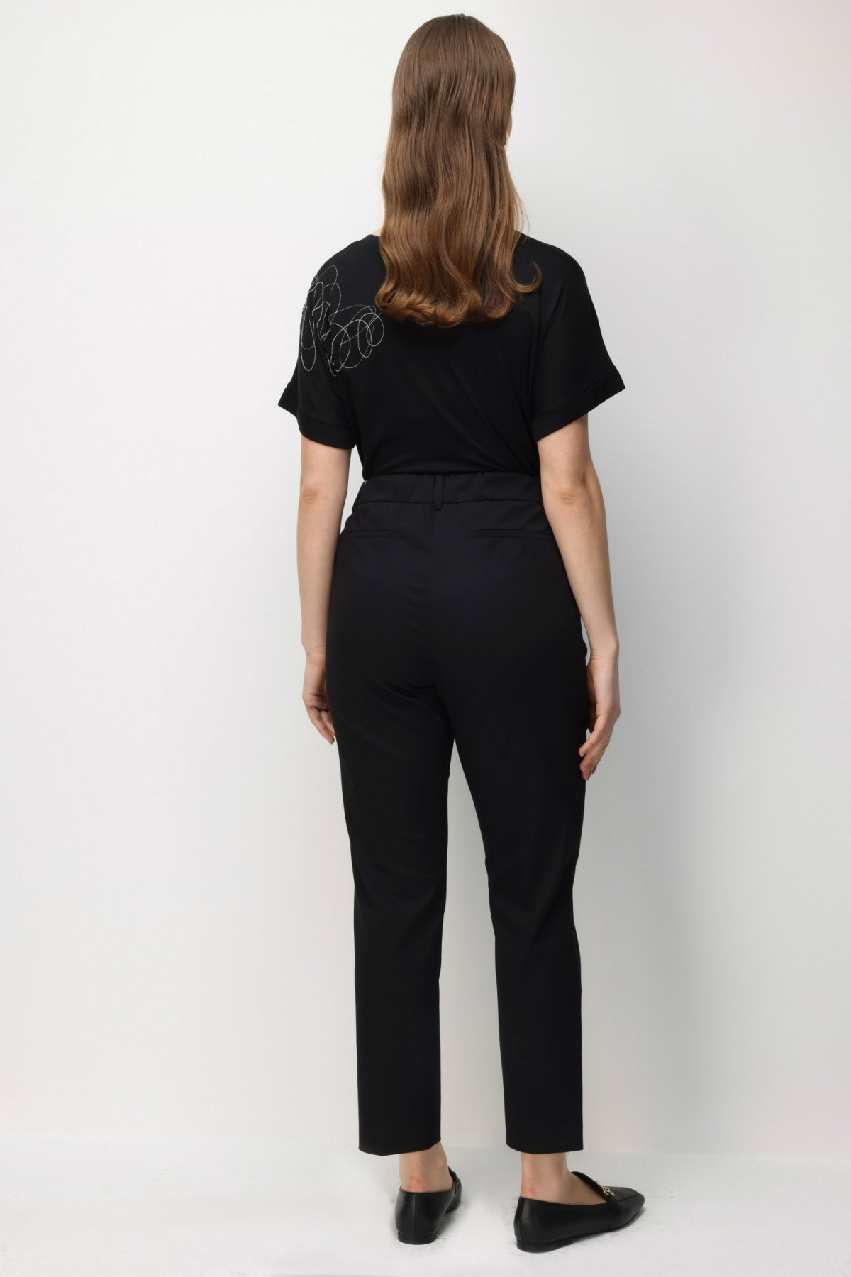 Ekol Kadın Büyük Beden Düşük Bel Dar Paça Pantolon 4020 Siyah - 4