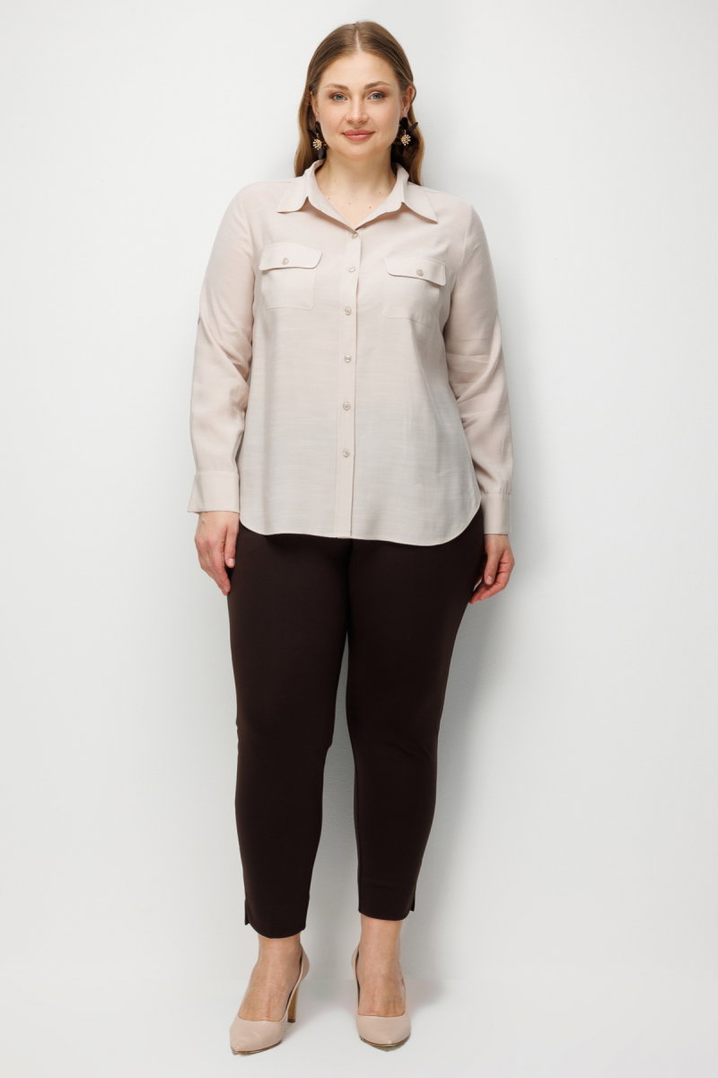 Ekol Kadın Büyük Beden Kapak Cepli Gömlek 2512 Taş - 3