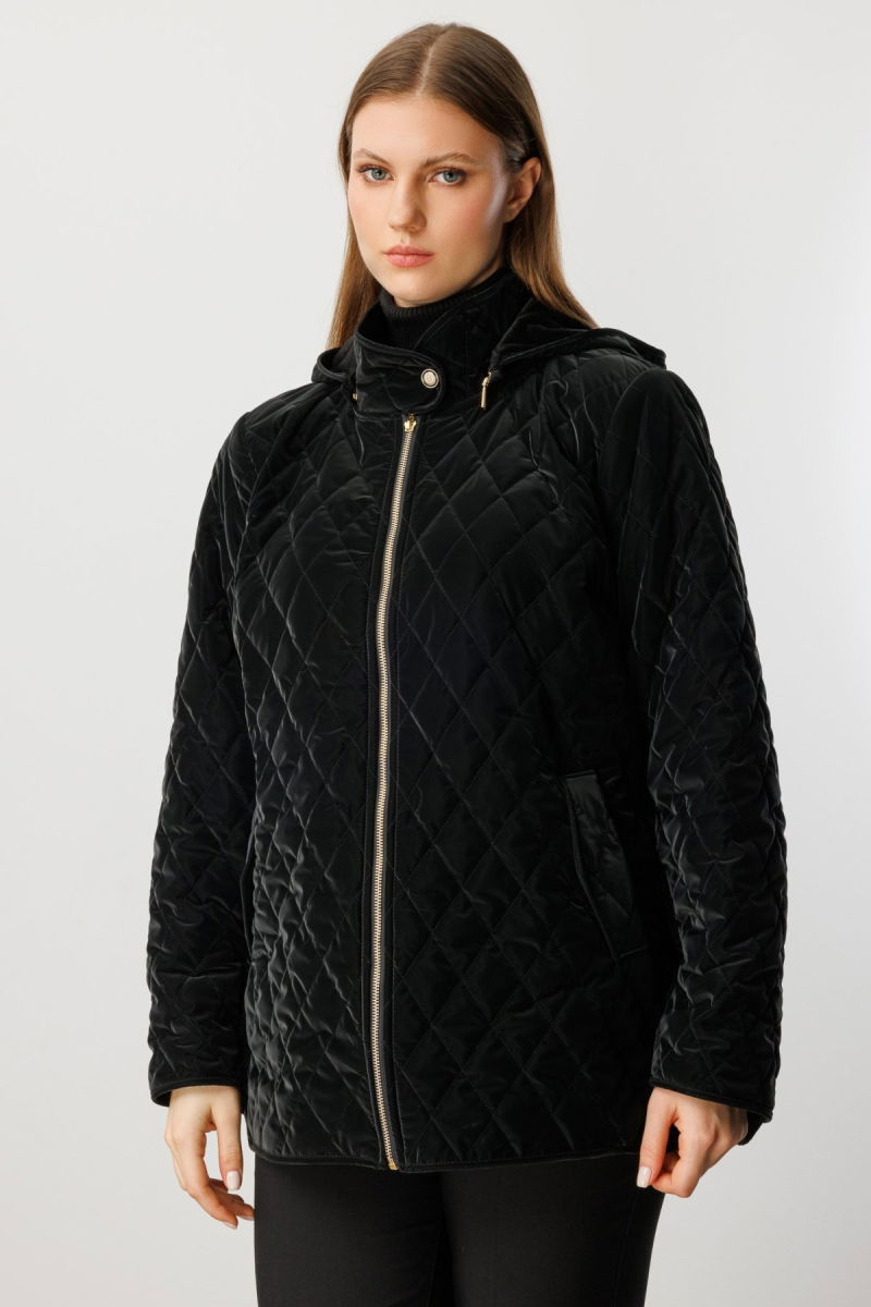 Ekol Kadın Büyük Beden Kapitone Şişme Mont 6805 Siyah - Ekol