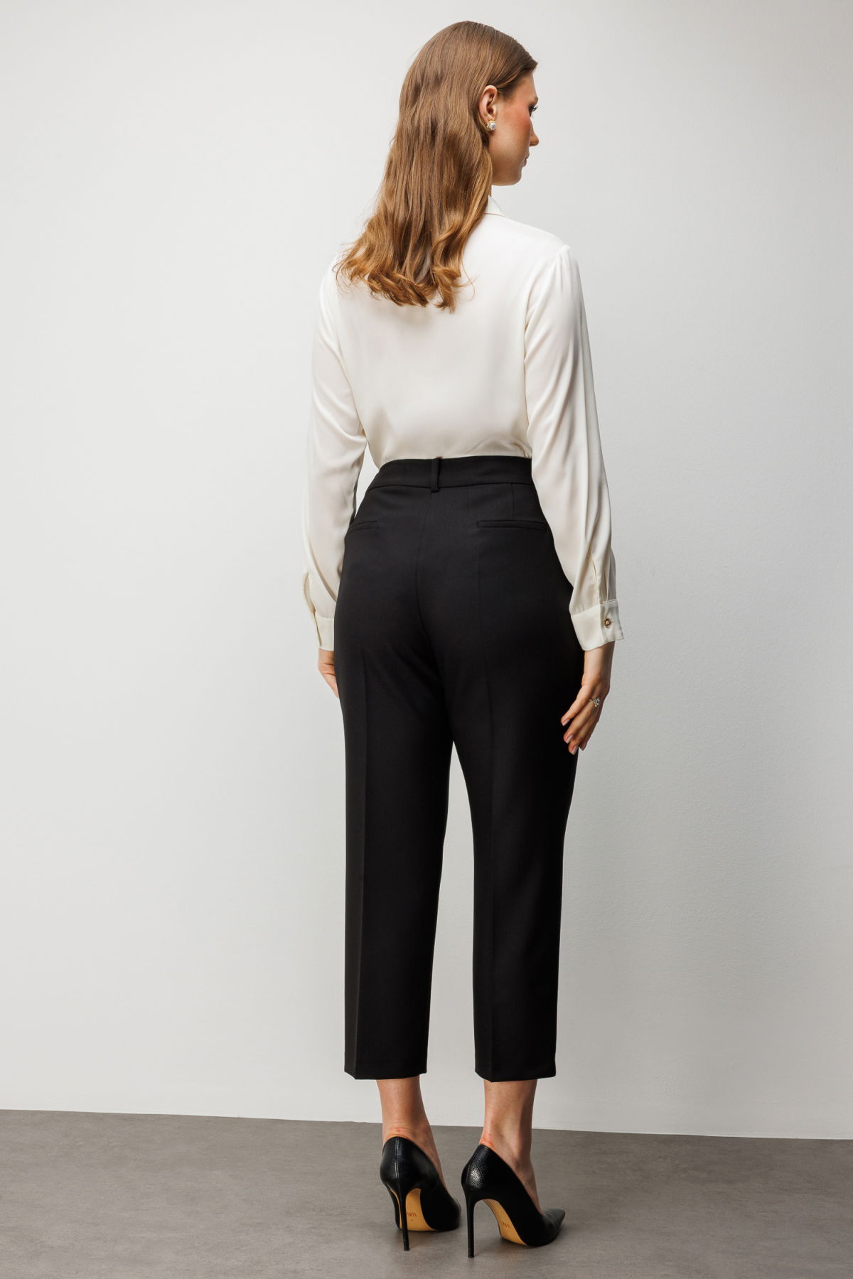 Ekol Kadın Büyük Beden Metal Aksesuarlı Yan Cepli Pantolon 4006 Siyah - 4