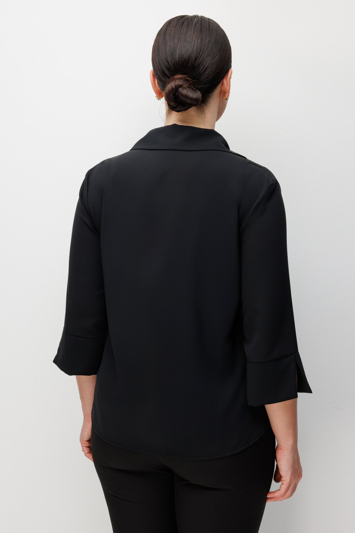 Ekol Kadın Büyük Beden Taş İşlemeli Yarım Kollu Bluz 2964 Siyah - 4