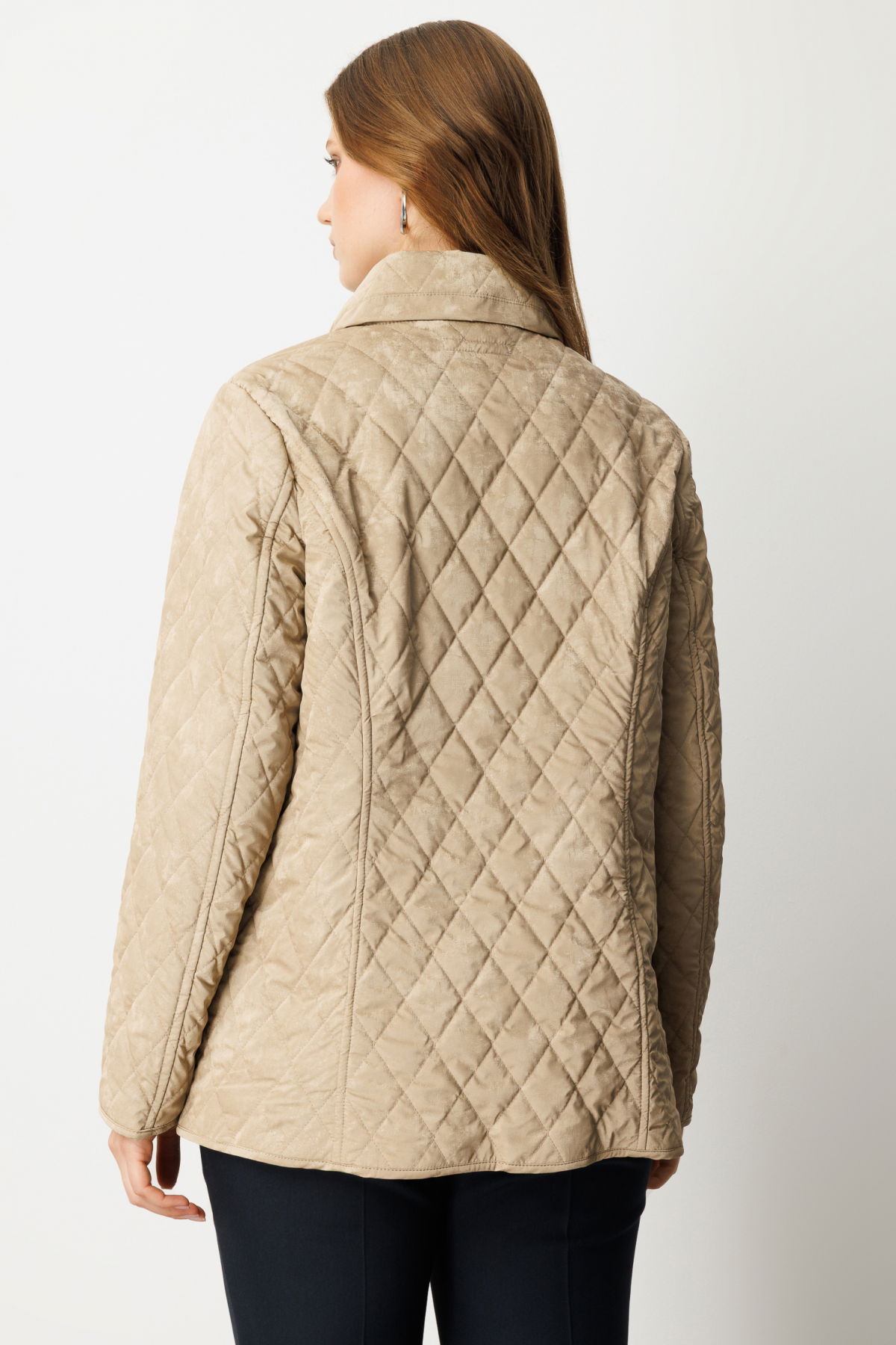 Ekol Kadın Büyük Beden Torba Cepli Kapitone Mont 6803 Bej - 4