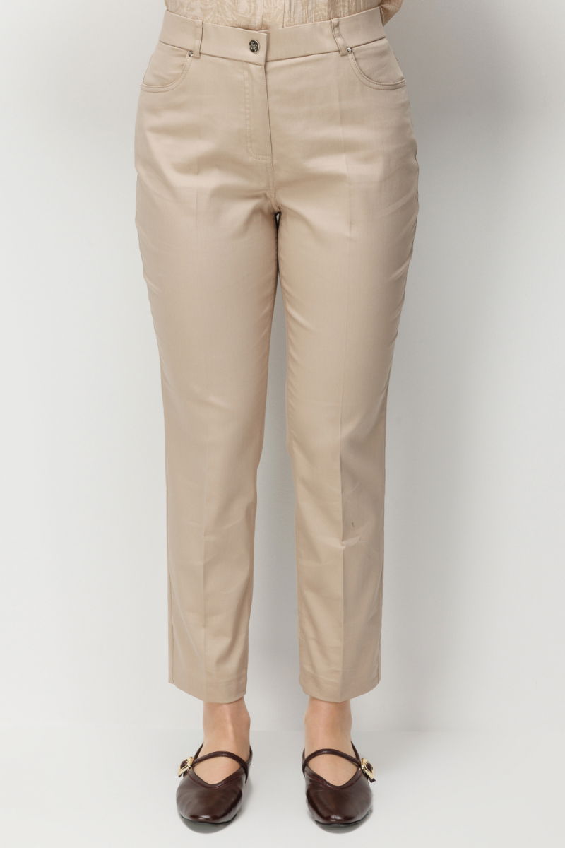 Ekol Kadın Büyük Beden Yüksek Bel Dar Paça Pantolon 4016 Taş - 3