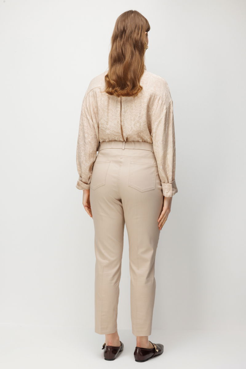 Ekol Kadın Büyük Beden Yüksek Bel Dar Paça Pantolon 4016 Taş - 4