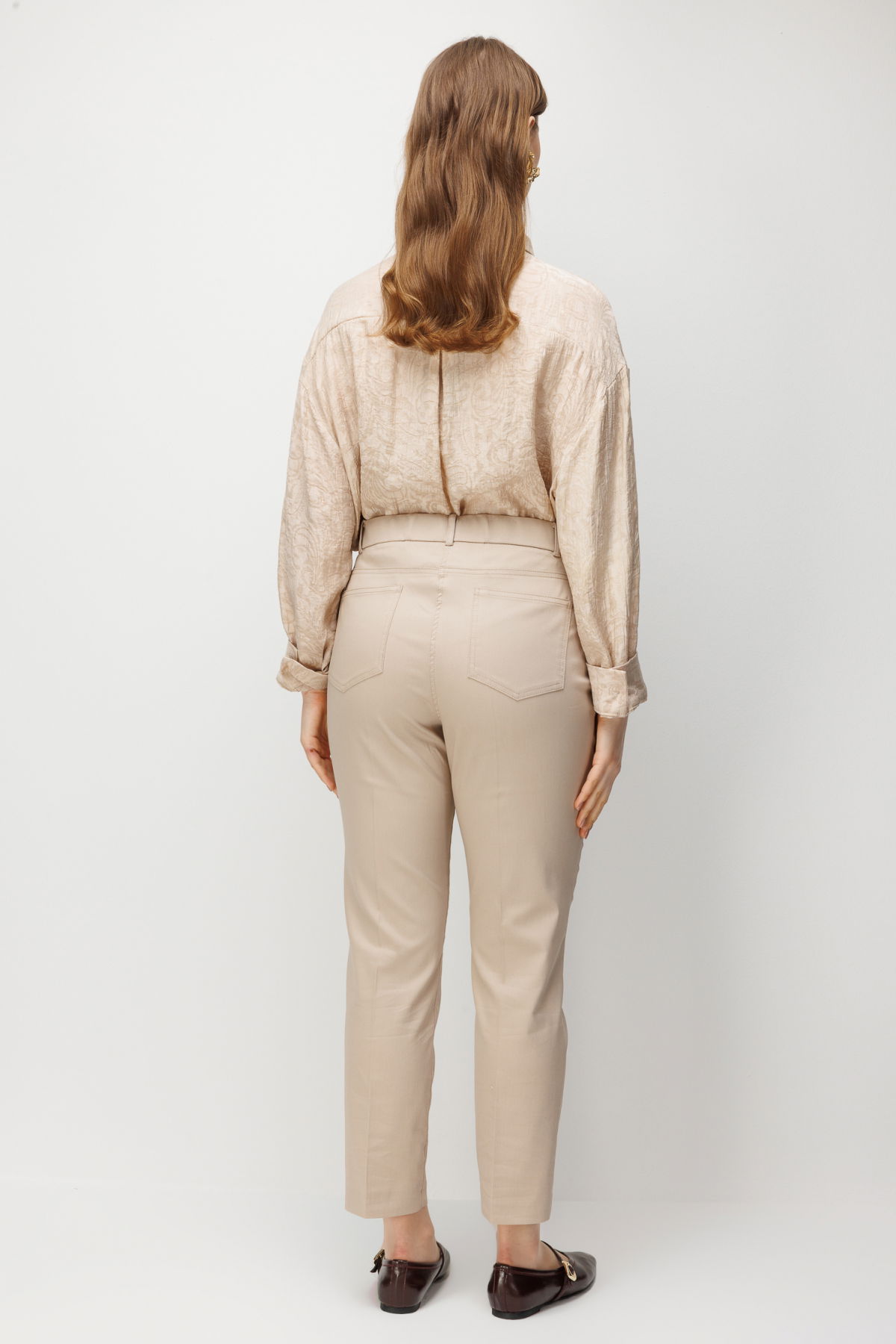 Ekol Kadın Büyük Beden Yüksek Bel Dar Paça Pantolon 4016 Taş - 4