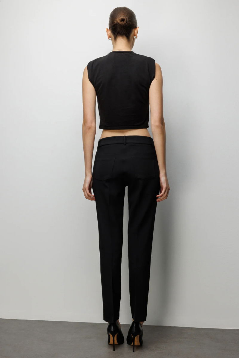 Ekol Kadın Cepleri Taş İşlemeli Dar Paça Pantolon 4022 Siyah - 4