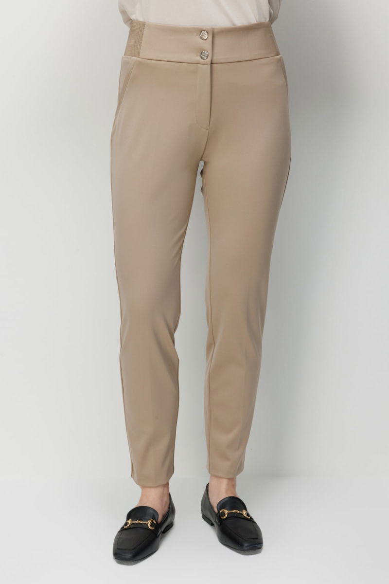 Ekol Kadın Çift Düğmeli Dar Paça Pantolon 4170 Bej - 2