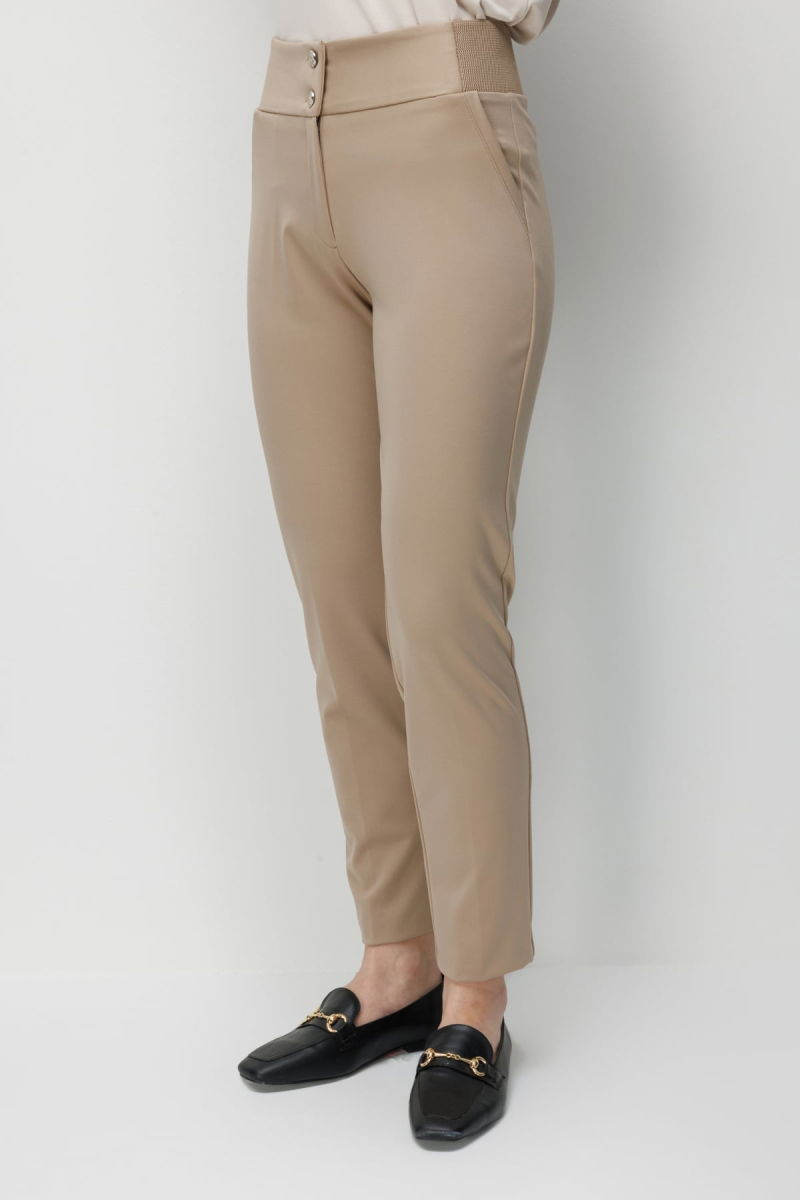 Ekol Kadın Çift Düğmeli Dar Paça Pantolon 4170 Bej - 3