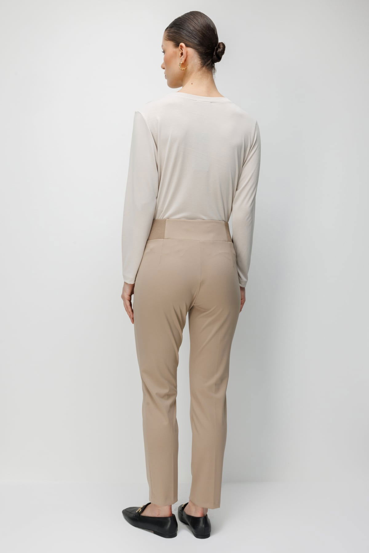 Ekol Kadın Çift Düğmeli Dar Paça Pantolon 4170 Bej - 4