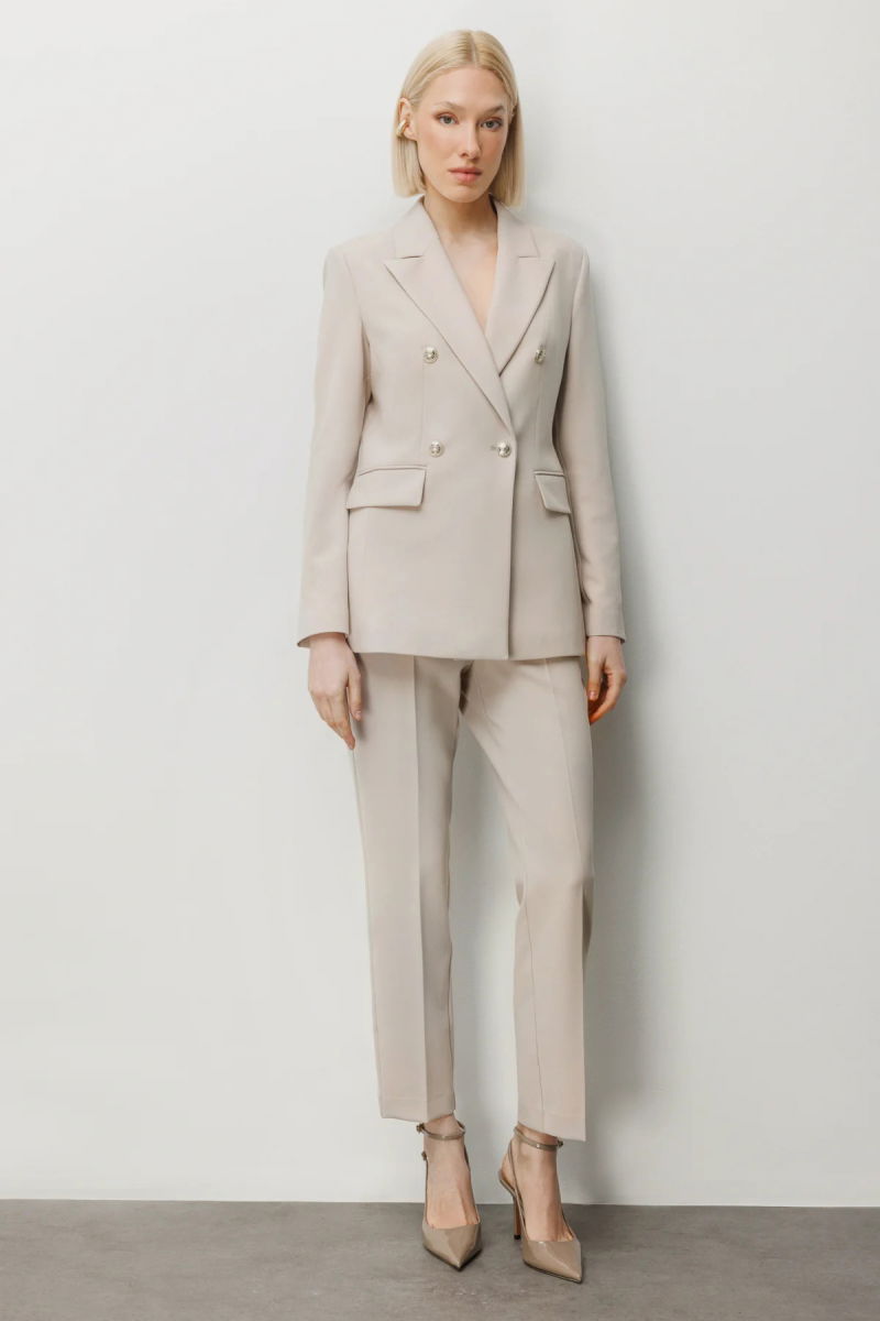 Ekol Kadın Dar Paça Dikiş Detaylı Pantolon 1008 Kum - Ekol