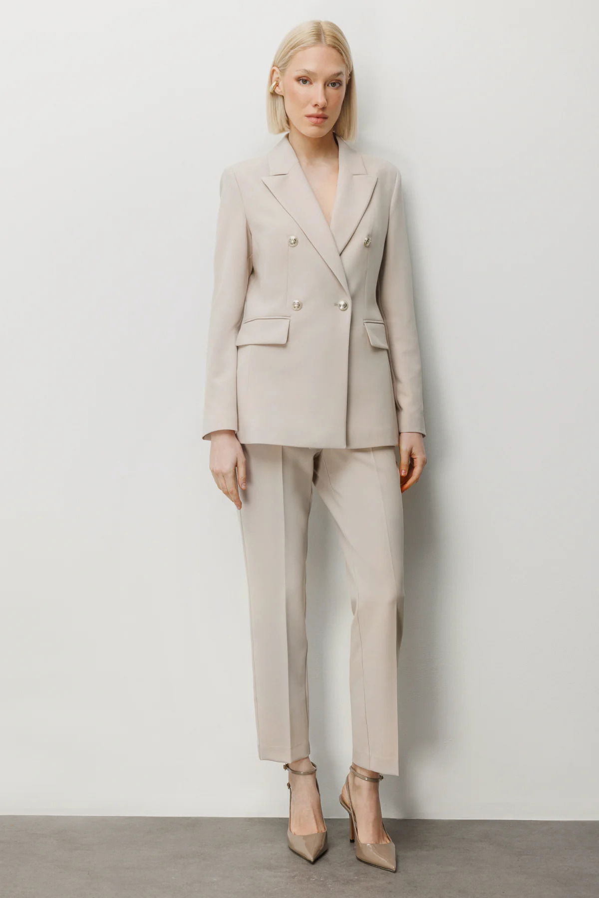 Ekol Kadın Dar Paça Dikiş Detaylı Pantolon 1008 Kum - 1