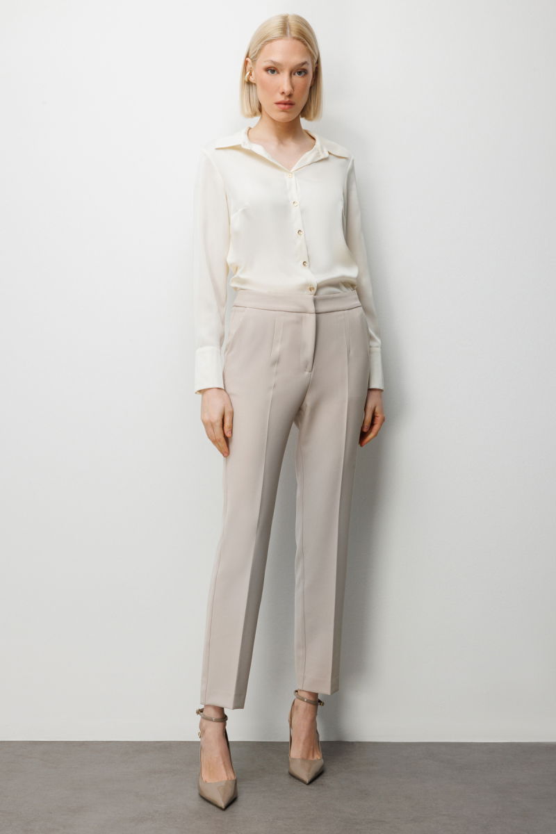 Ekol Kadın Dar Paça Dikiş Detaylı Pantolon 1008 Kum - 2