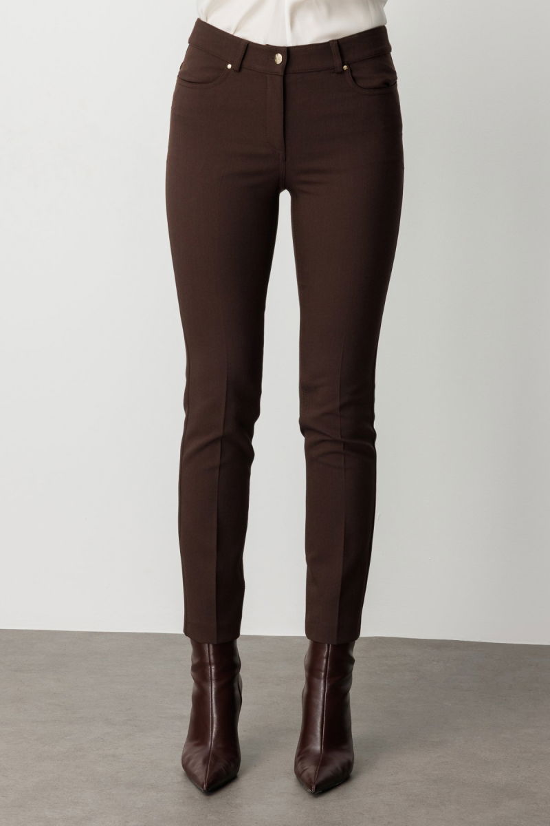 Ekol Kadın Dar Paça Kumaş Pantolon 1007 Kahverengi - 3