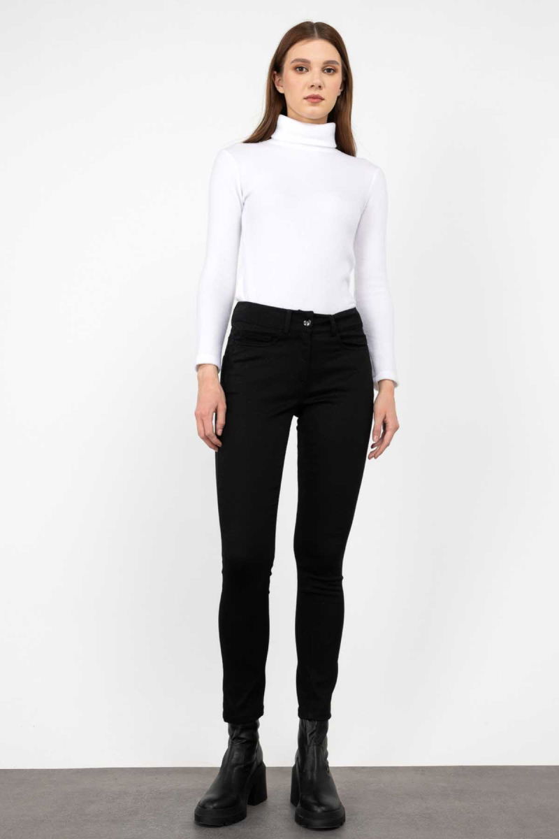 Ekol Kadın Dar Paça Pantolon 2109 Siyah - Ekol