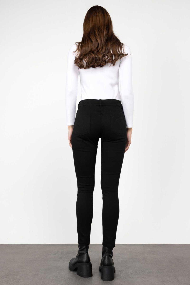 Ekol Kadın Dar Paça Pantolon 2109 Siyah - 4