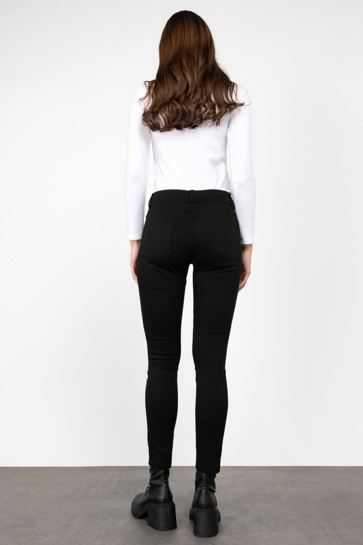 Ekol Kadın Dar Paça Pantolon 2109 Siyah - 4