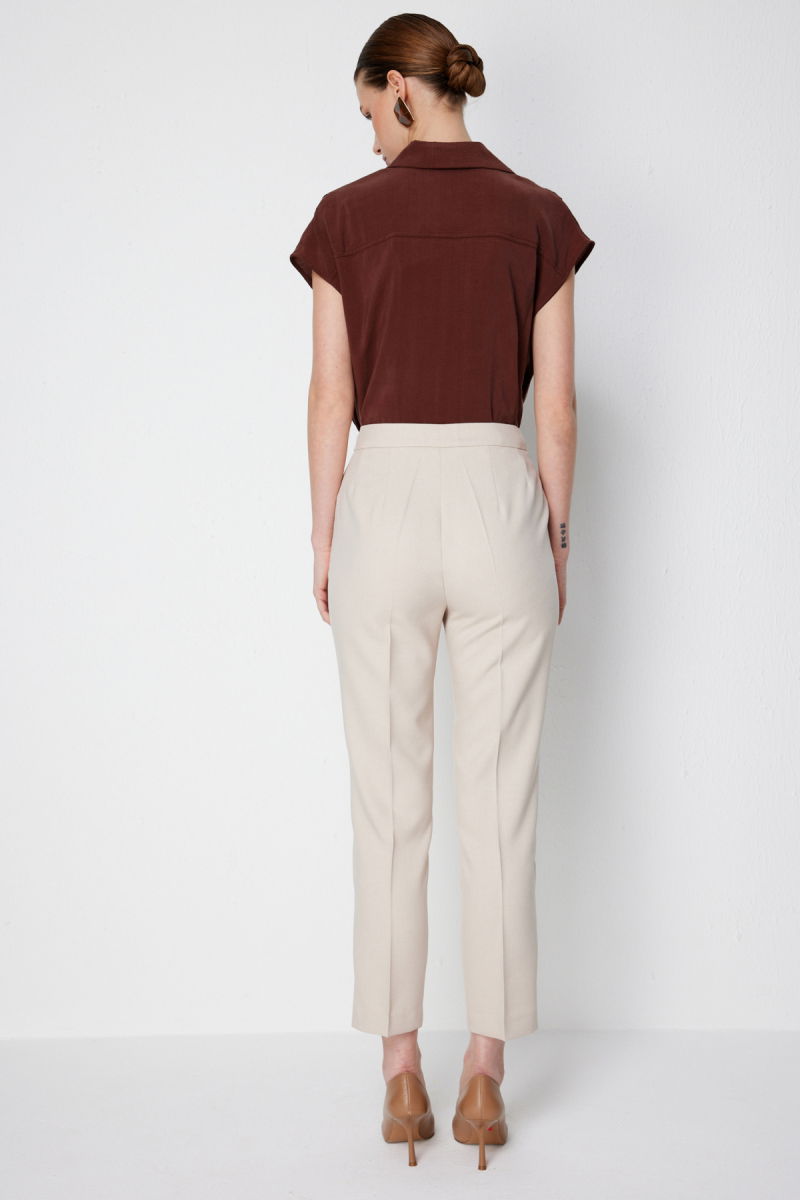 Ekol Kadın Dar Paça Yan Cepli Pantolon 1186 Kum - 4