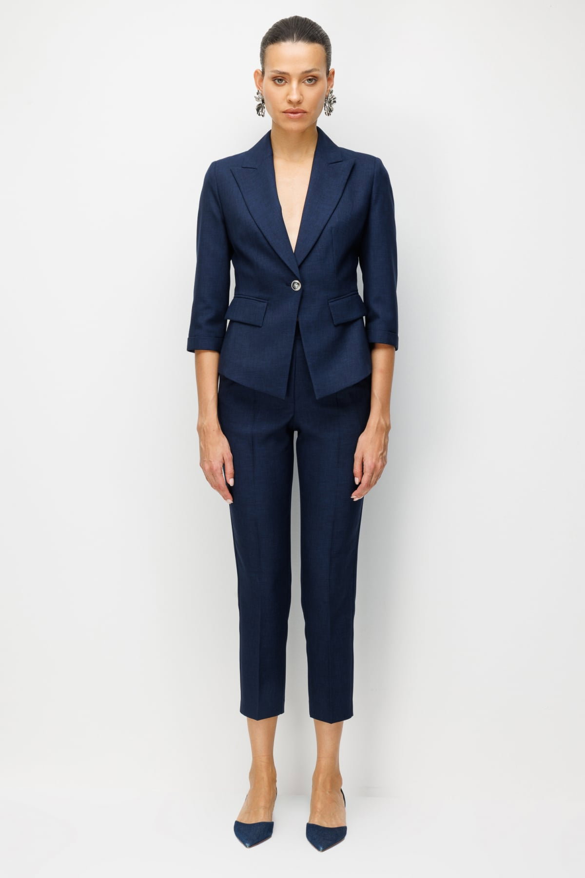 Ekol Kadın Dar Paça Yan Cepli Pantolon 1186 Lacivert - 1