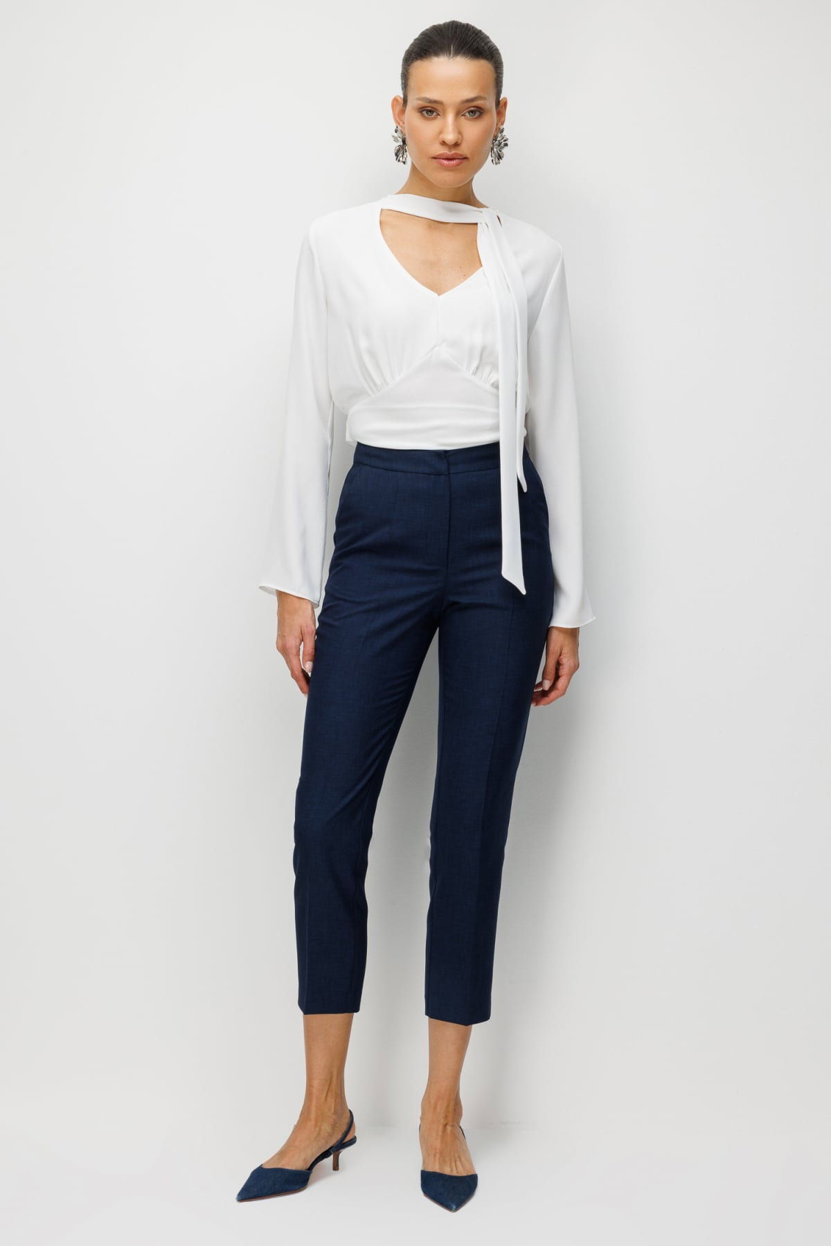 Ekol Kadın Dar Paça Yan Cepli Pantolon 1186 Lacivert - 2