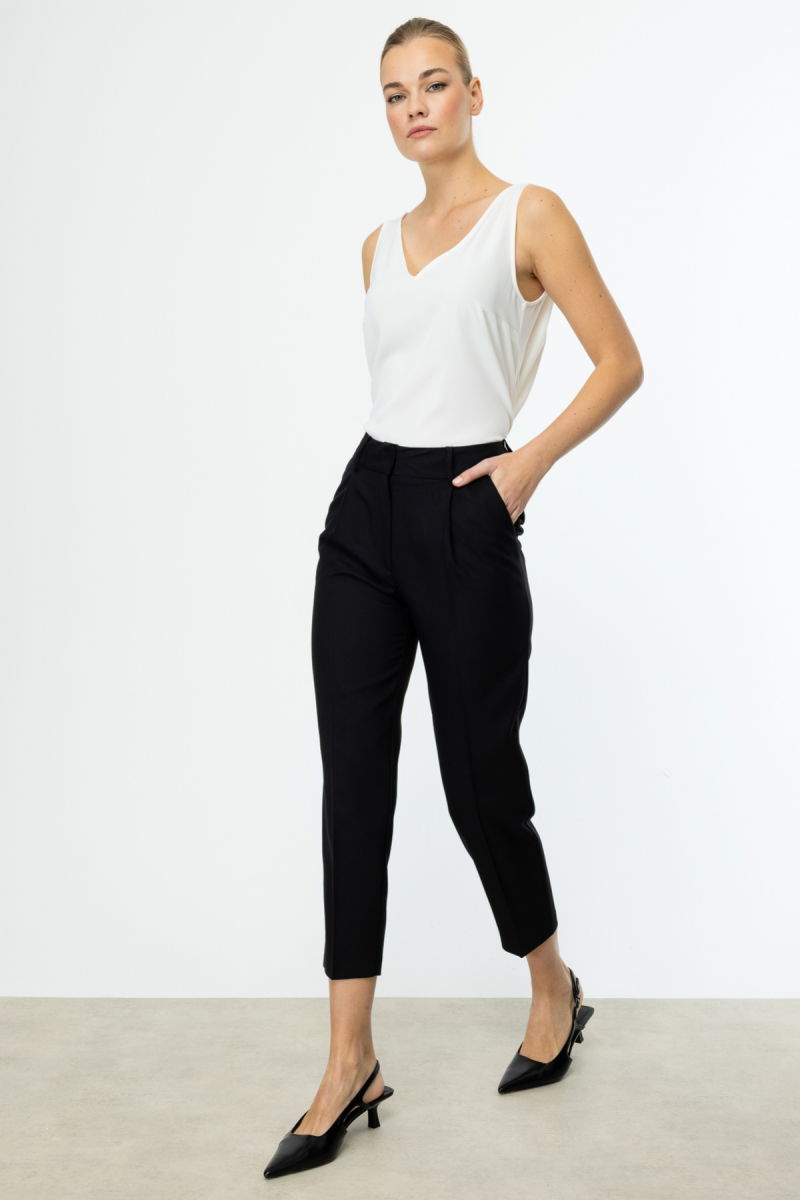 Ekol Kadın Dar Paça Yan Cepli Pantolon 4132 Siyah - 3