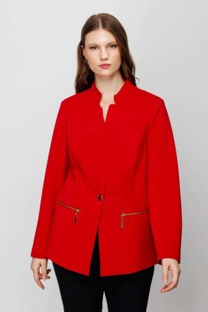 Ekol Kadın Dik Yaka Ceket 4505 Kırmızı - 1