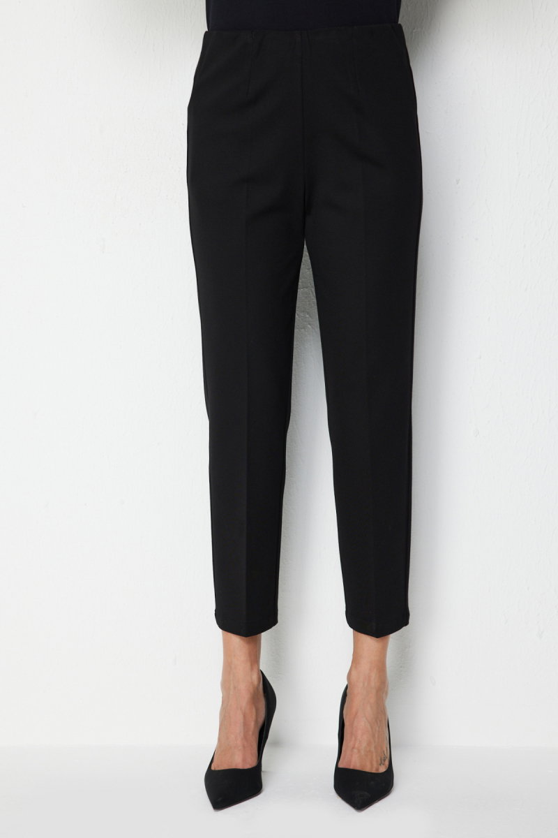 Ekol Kadın Dikiş Detaylı Dar Paça Pantolon 4118 Siyah - 3