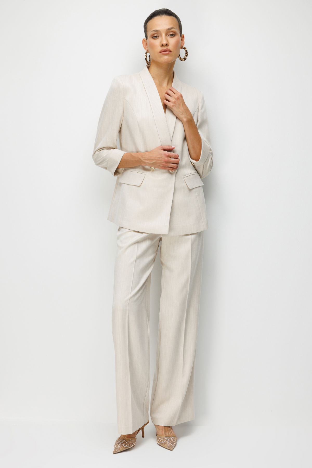 Ekol Kadın Duble Kol Kapak Cepli Ceket 1074 Gold - 4