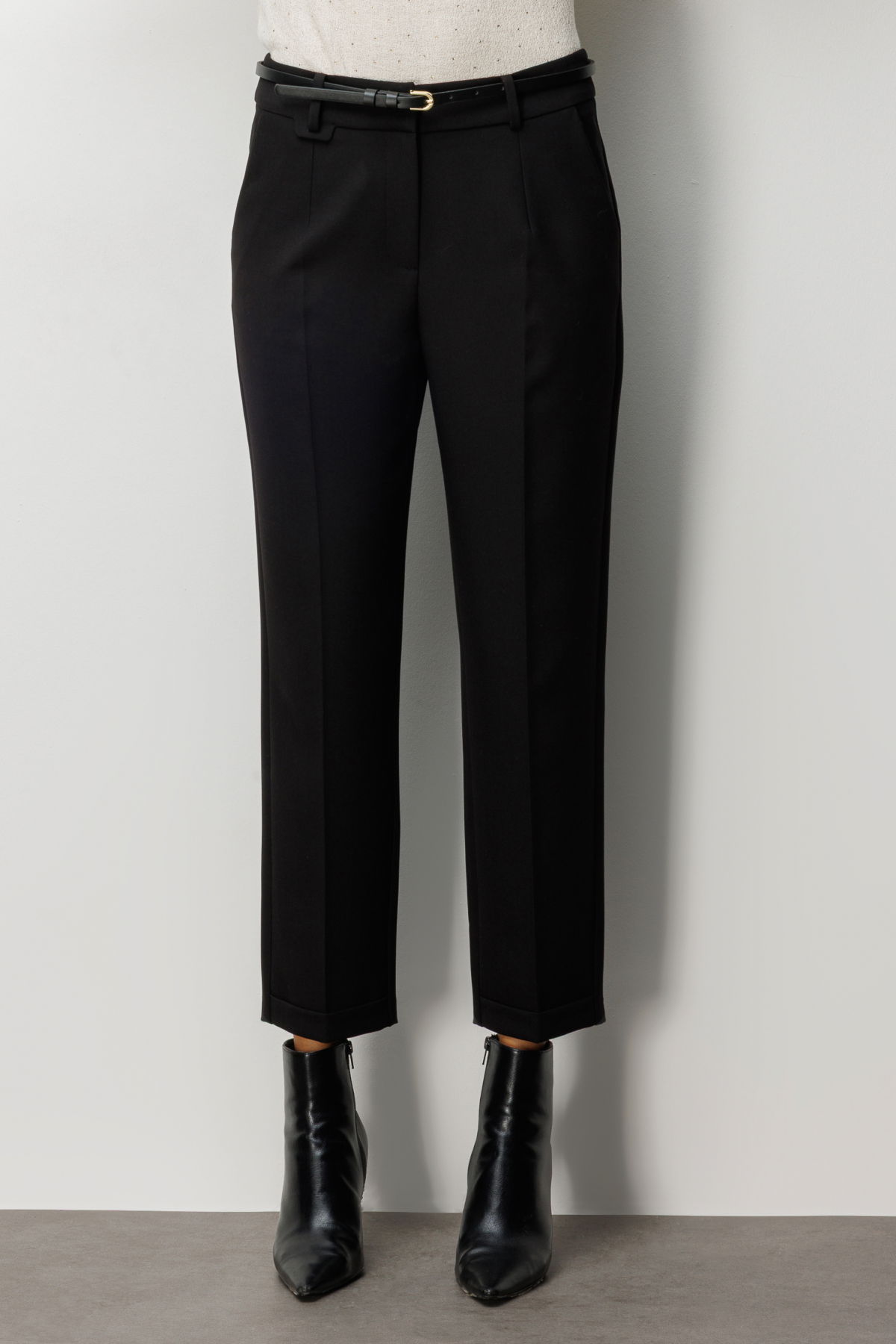 Ekol Kadın Duble Paça Kemerli Pantolon 1003 Siyah - 3