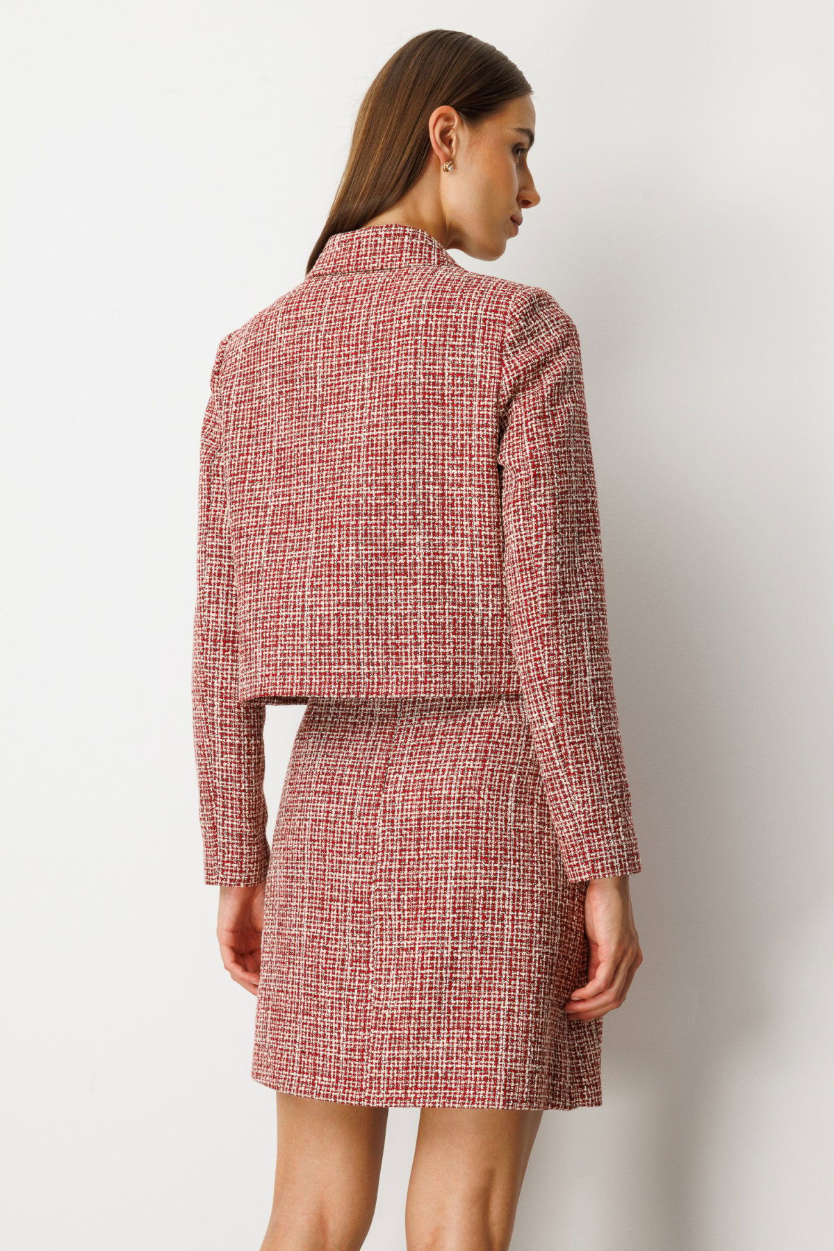 Ekol Kadın Düğmeli Tüvit Ceket 5045 Kırmızı - 4