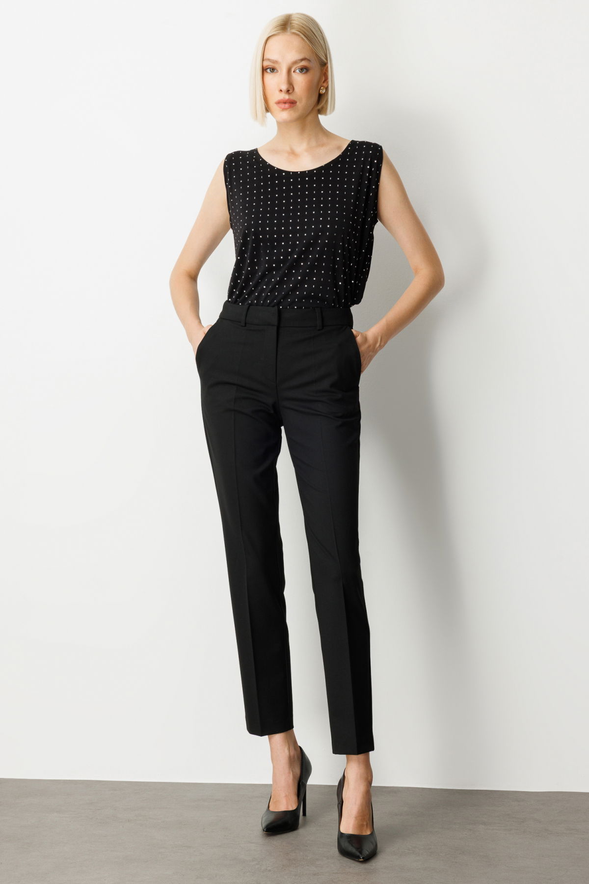 Ekol Kadın Düşük Bel Dar Paça Pantolon 5183 Siyah - 1