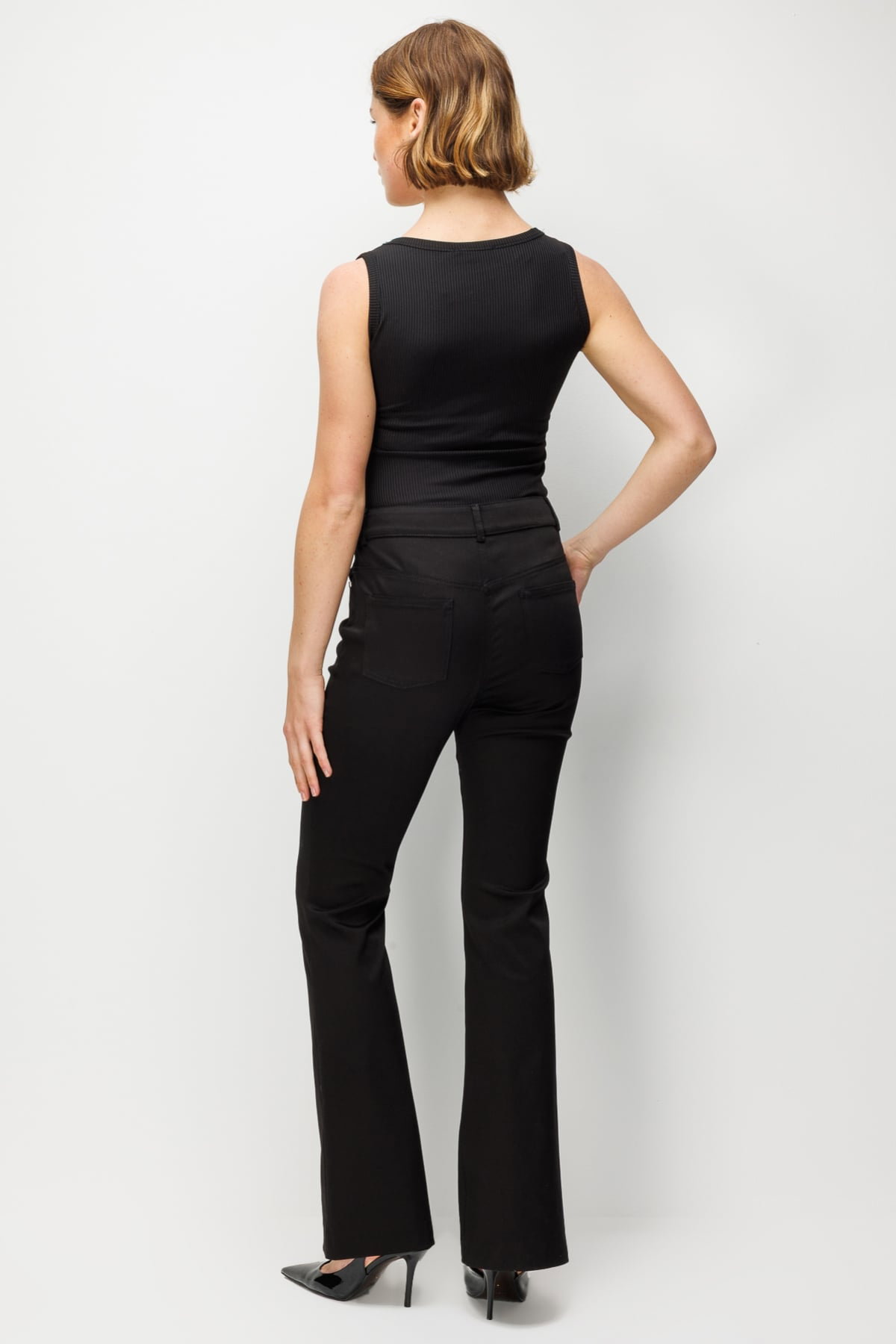 Ekol Kadın Düşük Bel İspanyol Paça Pantolon 4096 Siyah - 5