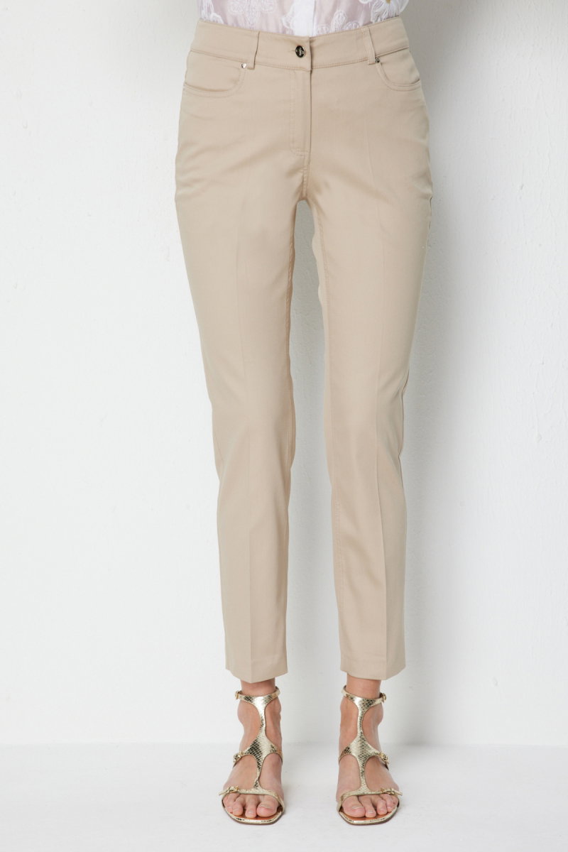 Ekol Kadın Düşük Belli Dar Paça Pamuklu Pantolon 4014 Taş - 3