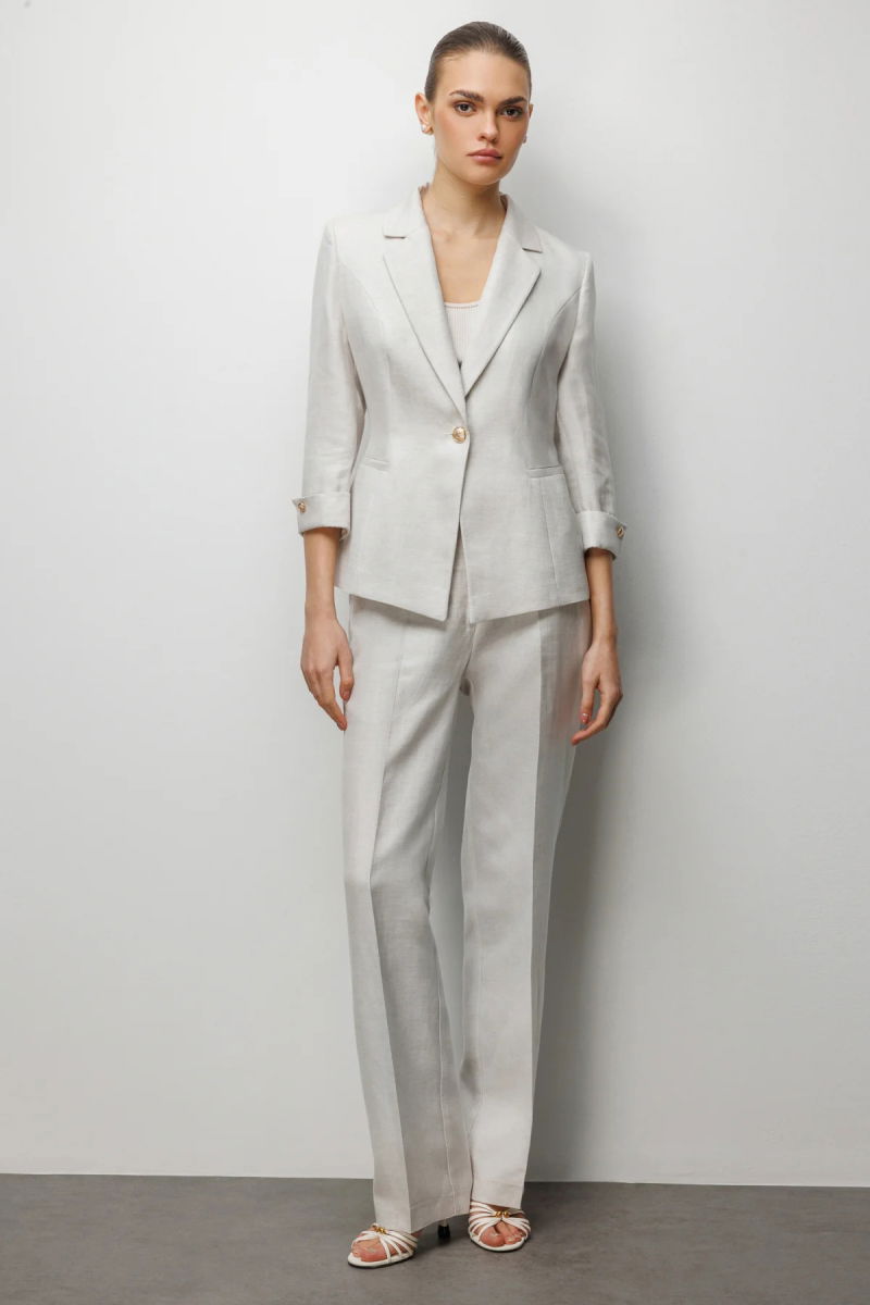 Ekol Kadın Düz Kesim Yan Cepli Pantolon 1026 Naturel - Ekol