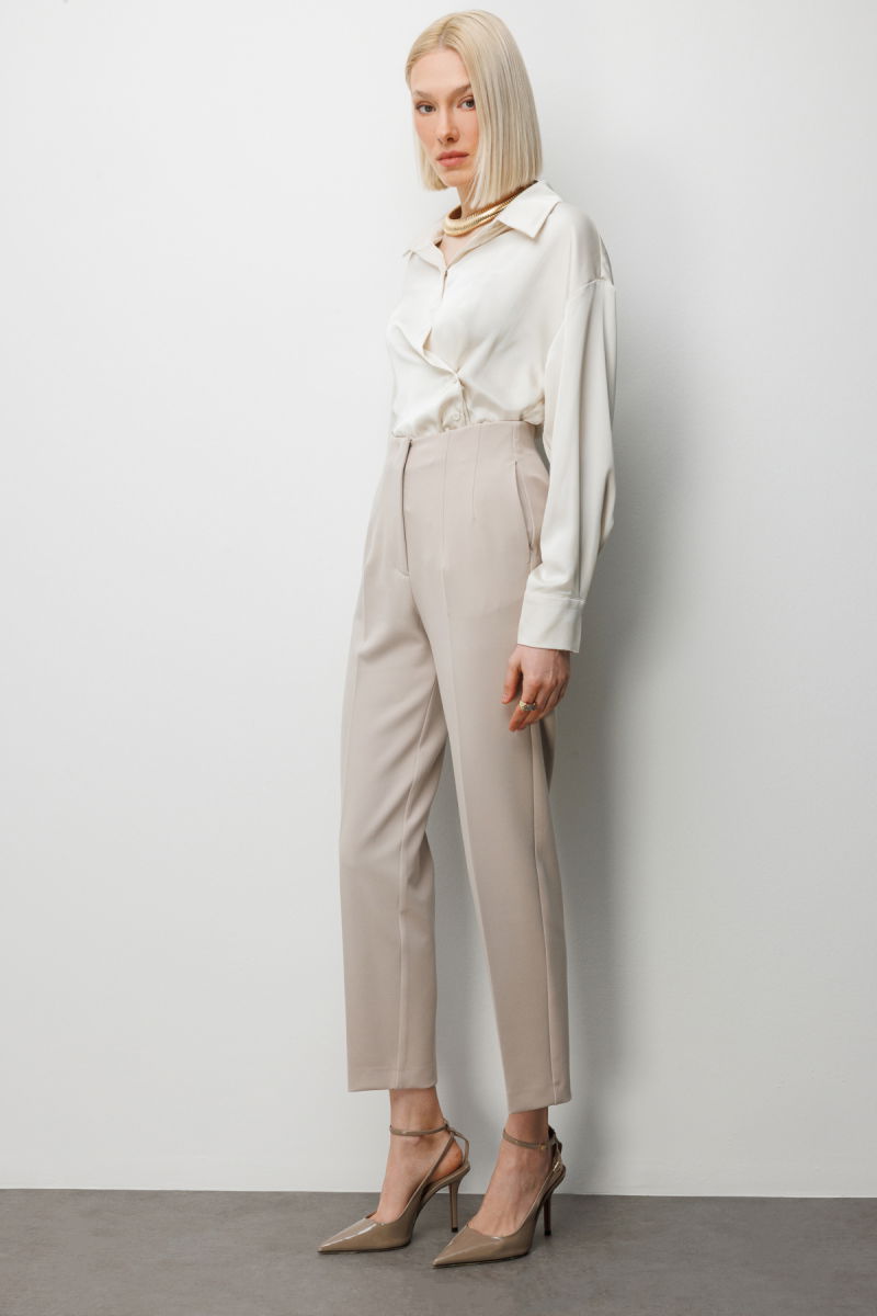 Ekol Kadın Düz Kesim Yüksek Bel Pantolon 1012 Kum - 3