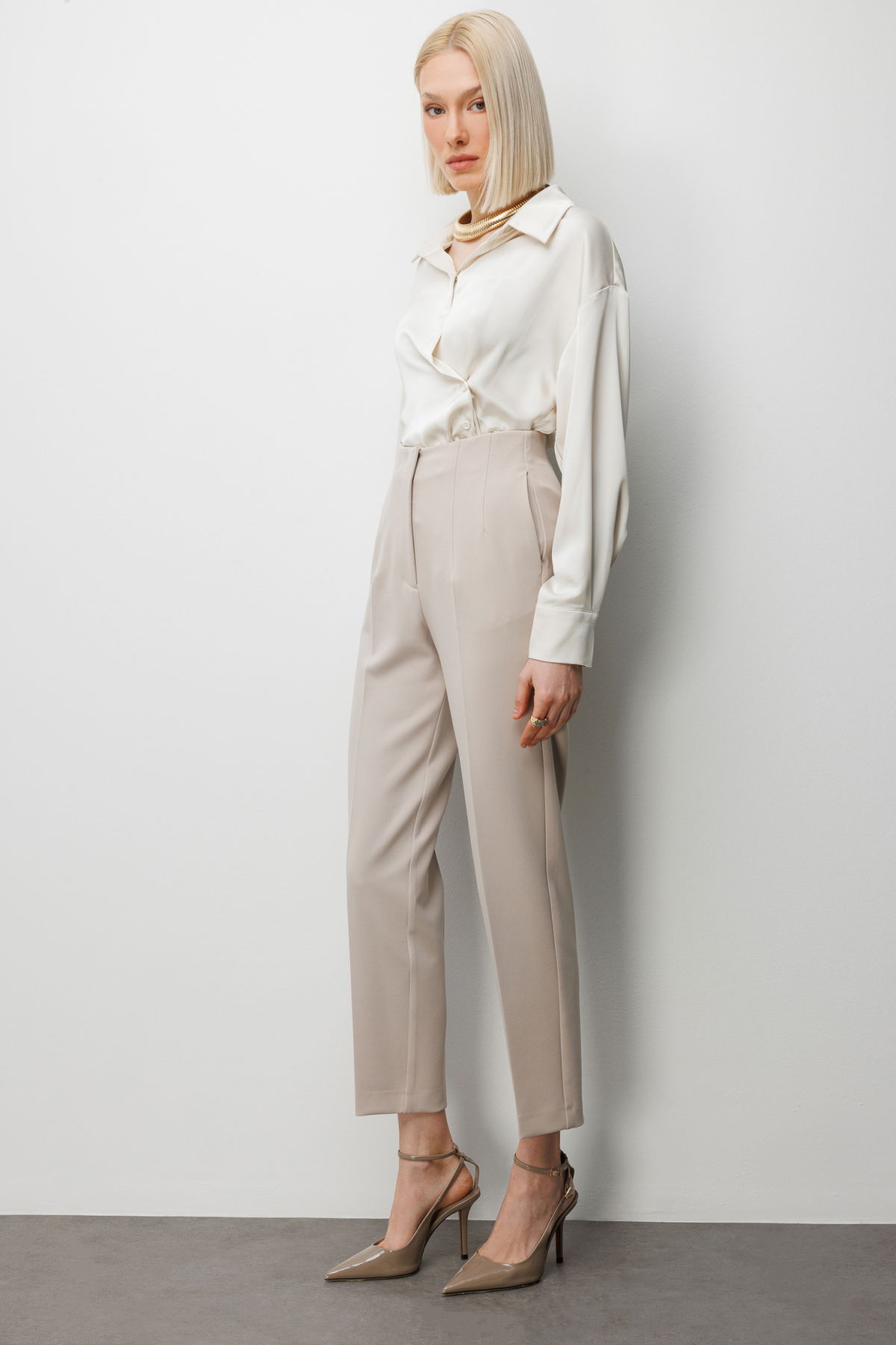 Ekol Kadın Düz Kesim Yüksek Bel Pantolon 1012 Kum - 3