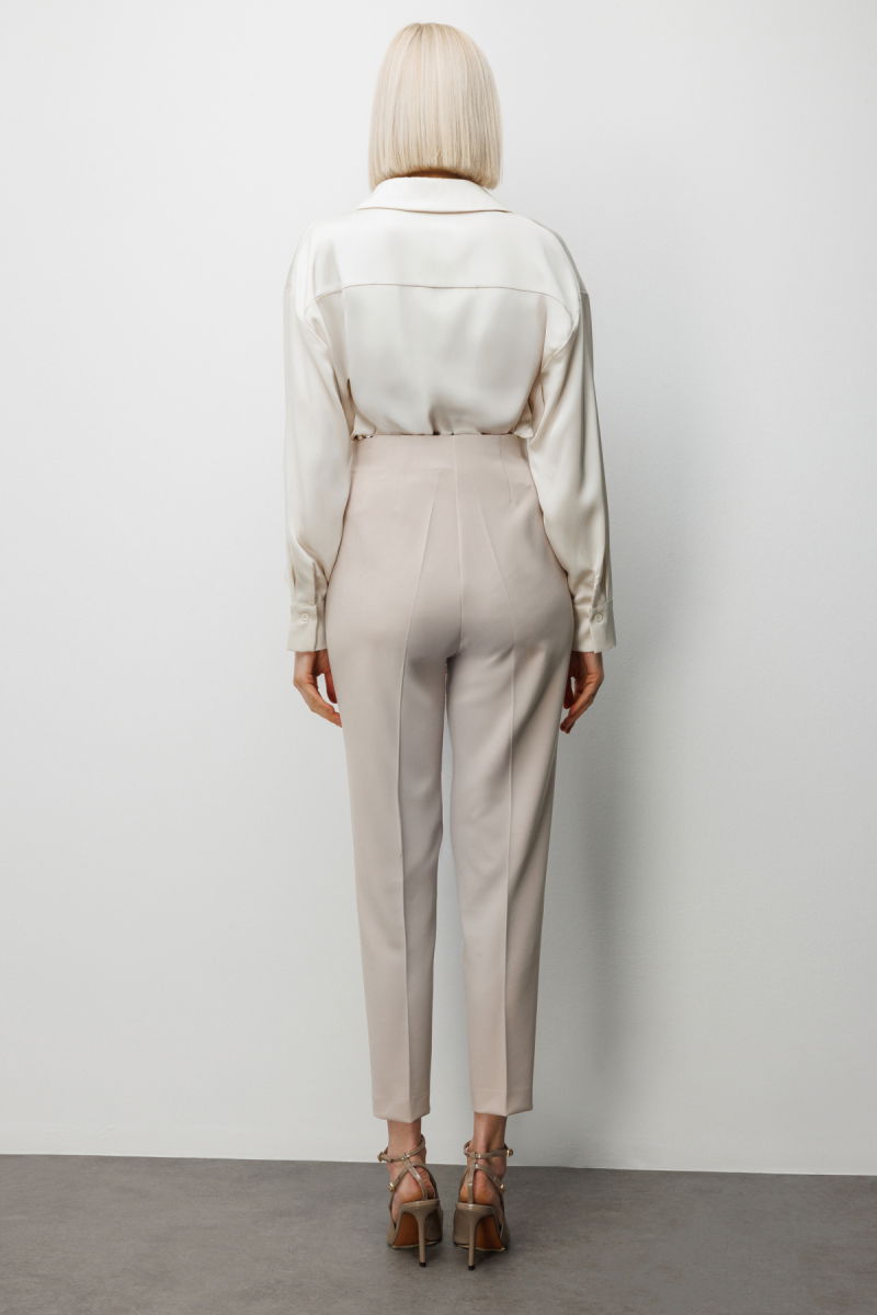 Ekol Kadın Düz Kesim Yüksek Bel Pantolon 1012 Kum - 4