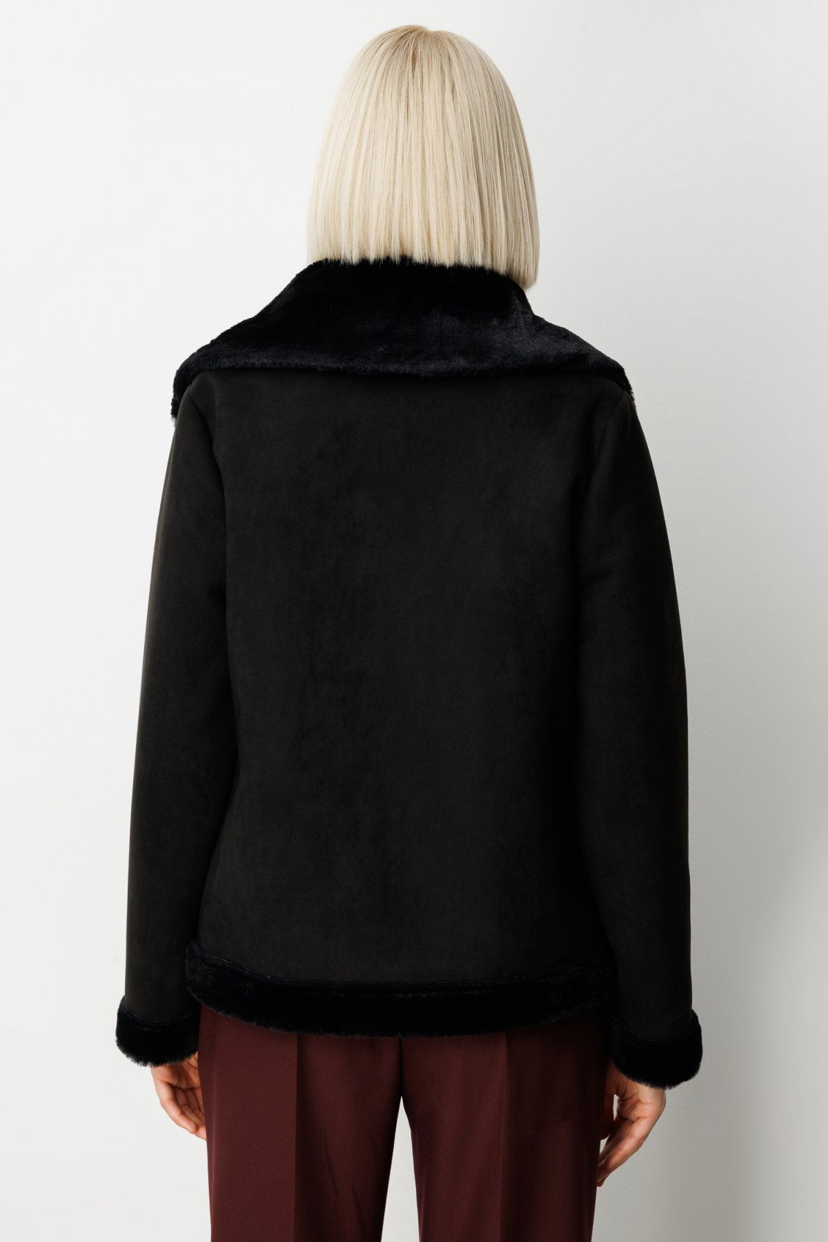 Ekol Kadın İçi Peluşlu Güderi Mont 8005 Siyah - 4