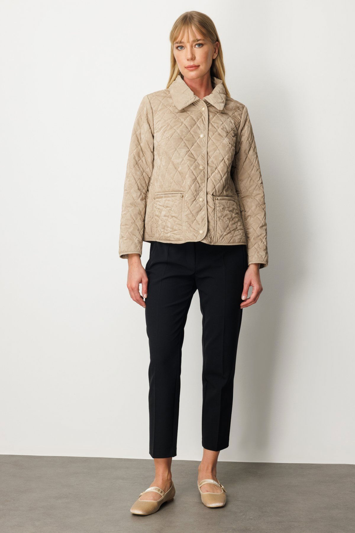 Ekol Kadın İçi Polarlı Kapitone Mont 6603 Bej - 3