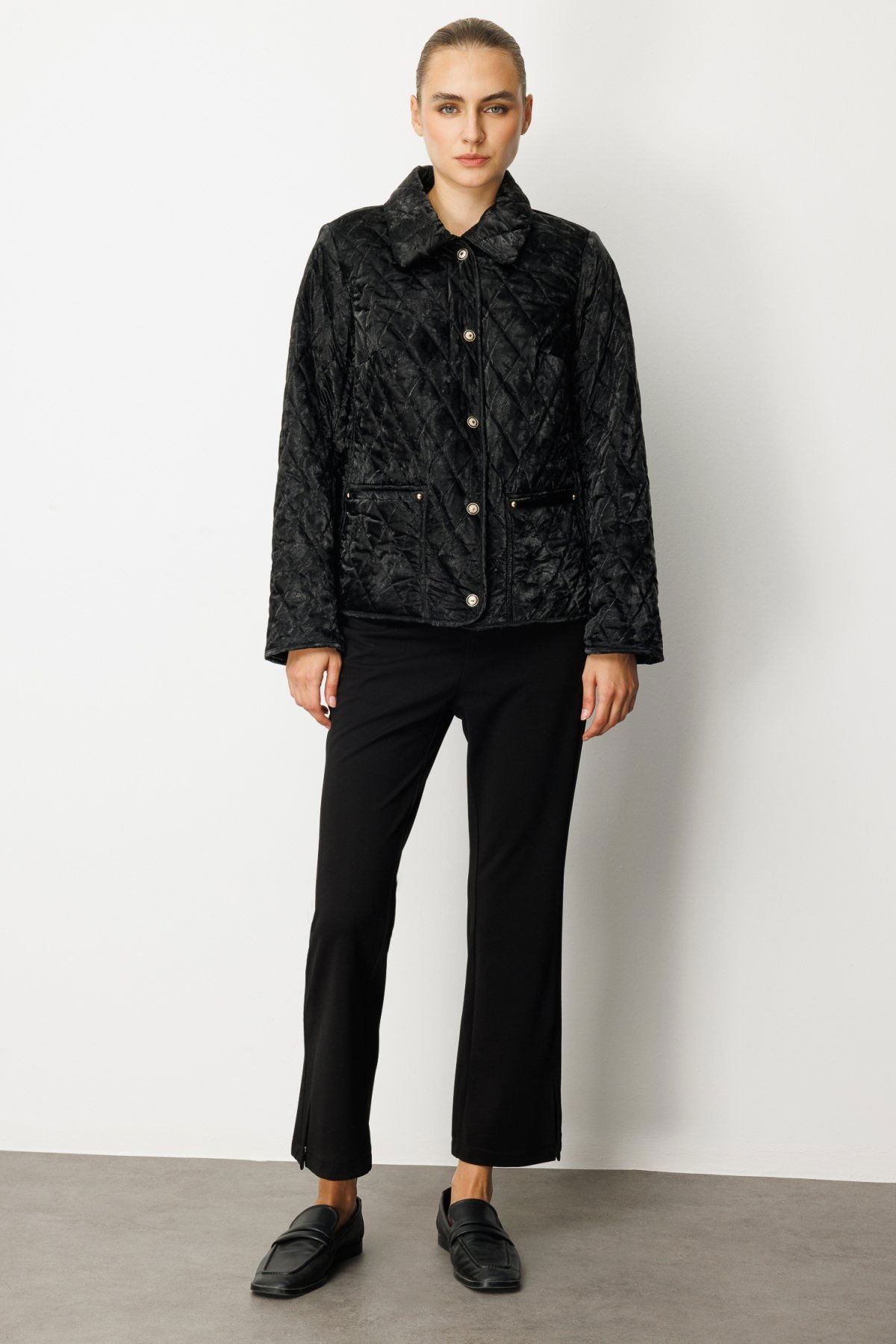 Ekol Kadın İçi Polarlı Kapitone Mont 6603 Siyah - 3