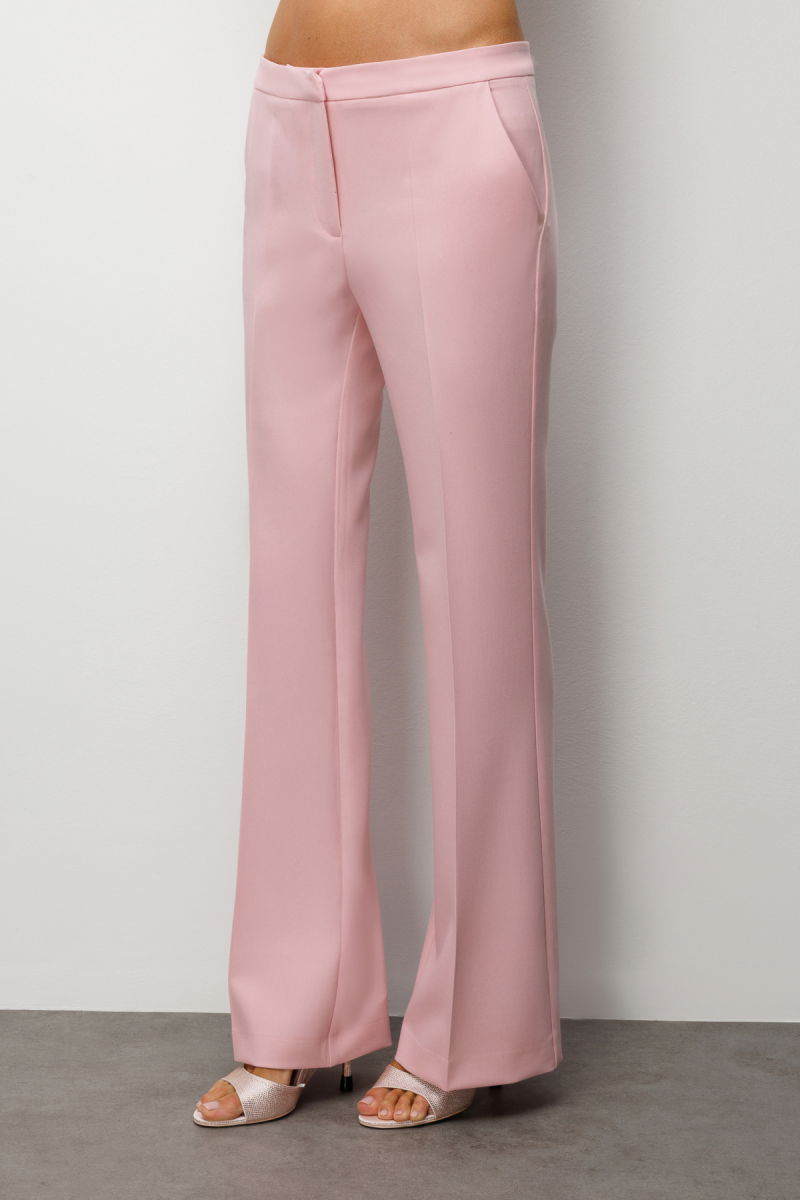 Ekol Kadın İspanyol Paça Düşük Bel Pantolon 1004 Pembe - 3