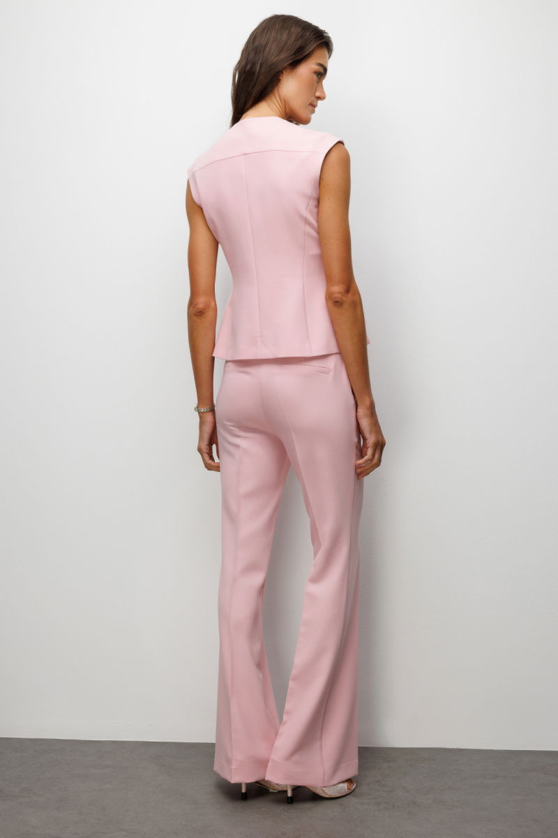 Ekol Kadın İspanyol Paça Düşük Bel Pantolon 1004 Pembe - 4