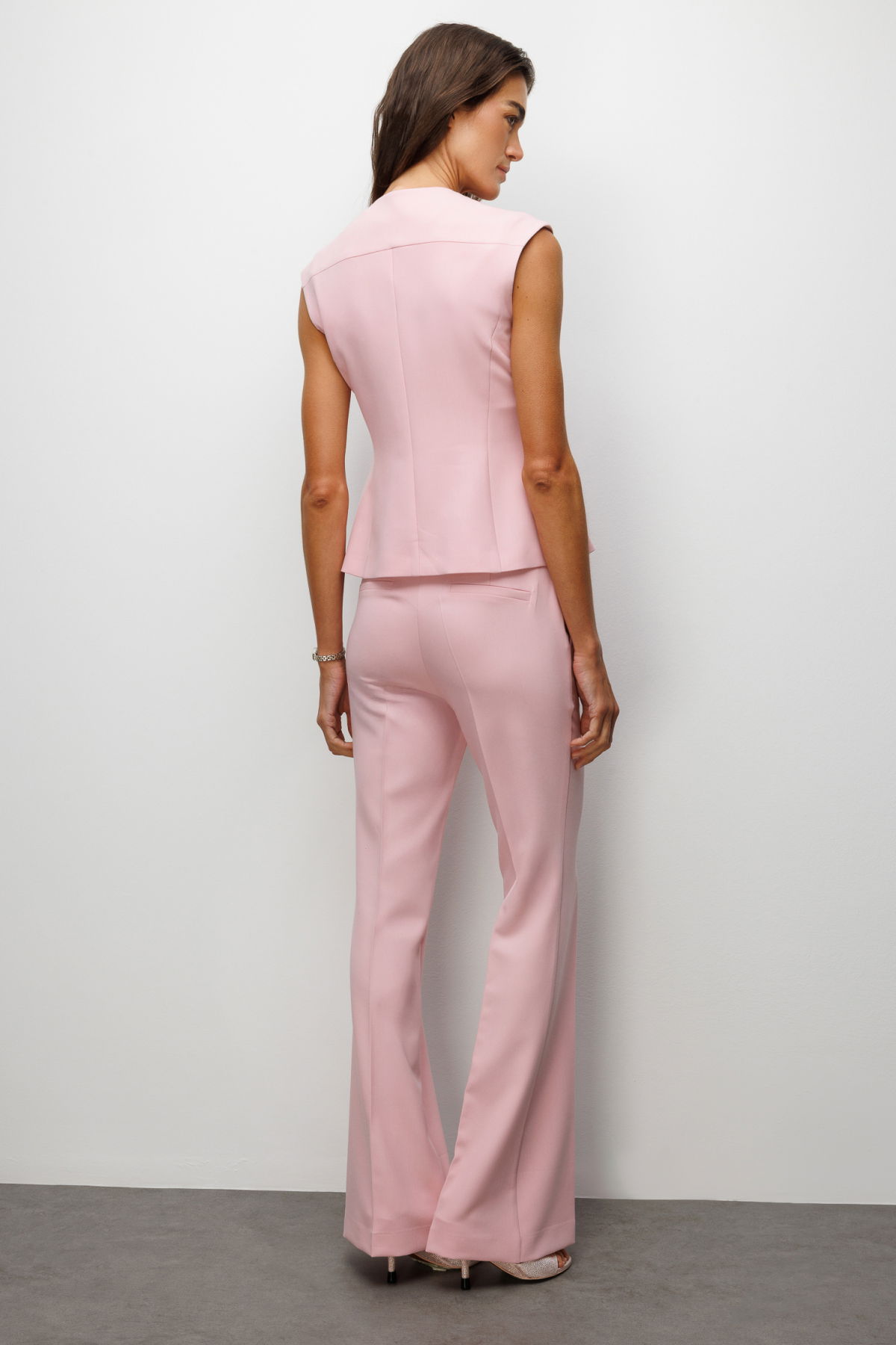 Ekol Kadın İspanyol Paça Düşük Bel Pantolon 1004 Pembe - 4