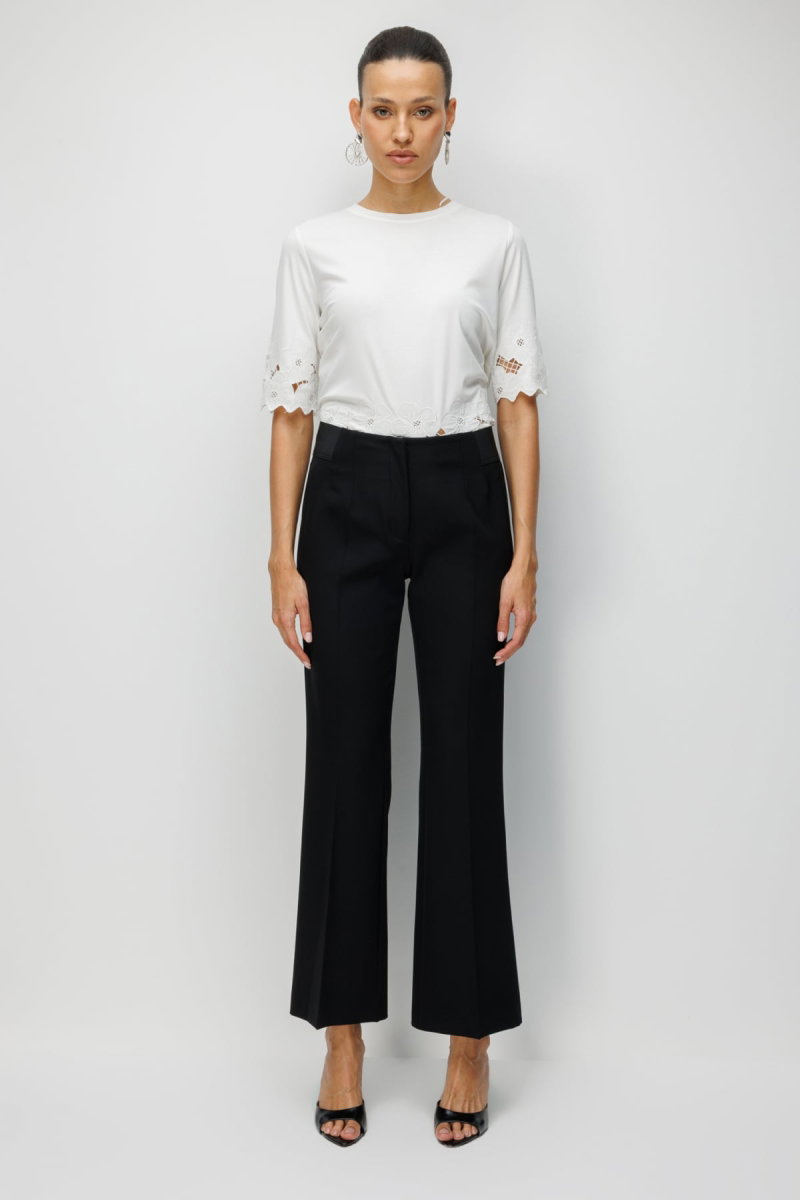 Ekol Kadın İspanyol Paça Lastikli Pantolon 4162 Siyah 