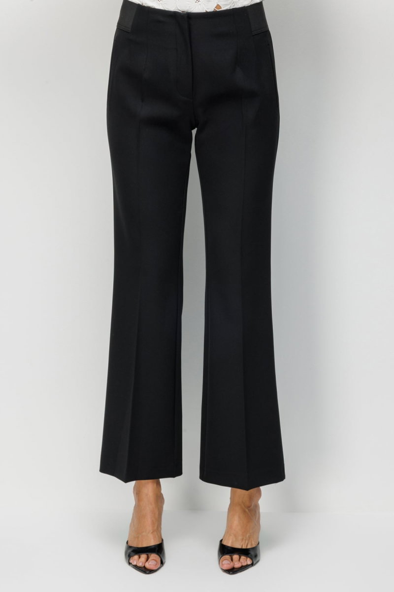 Ekol Kadın İspanyol Paça Lastikli Pantolon 4162 Siyah - 2