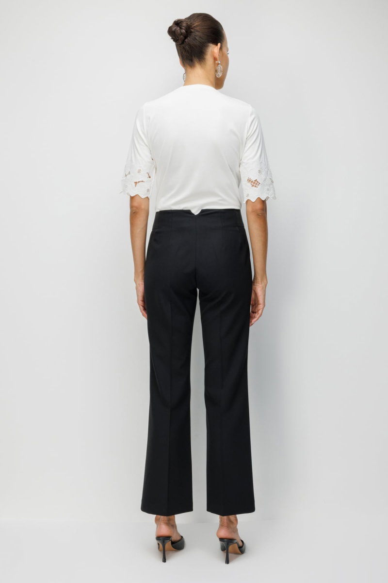 Ekol Kadın İspanyol Paça Lastikli Pantolon 4162 Siyah - 4