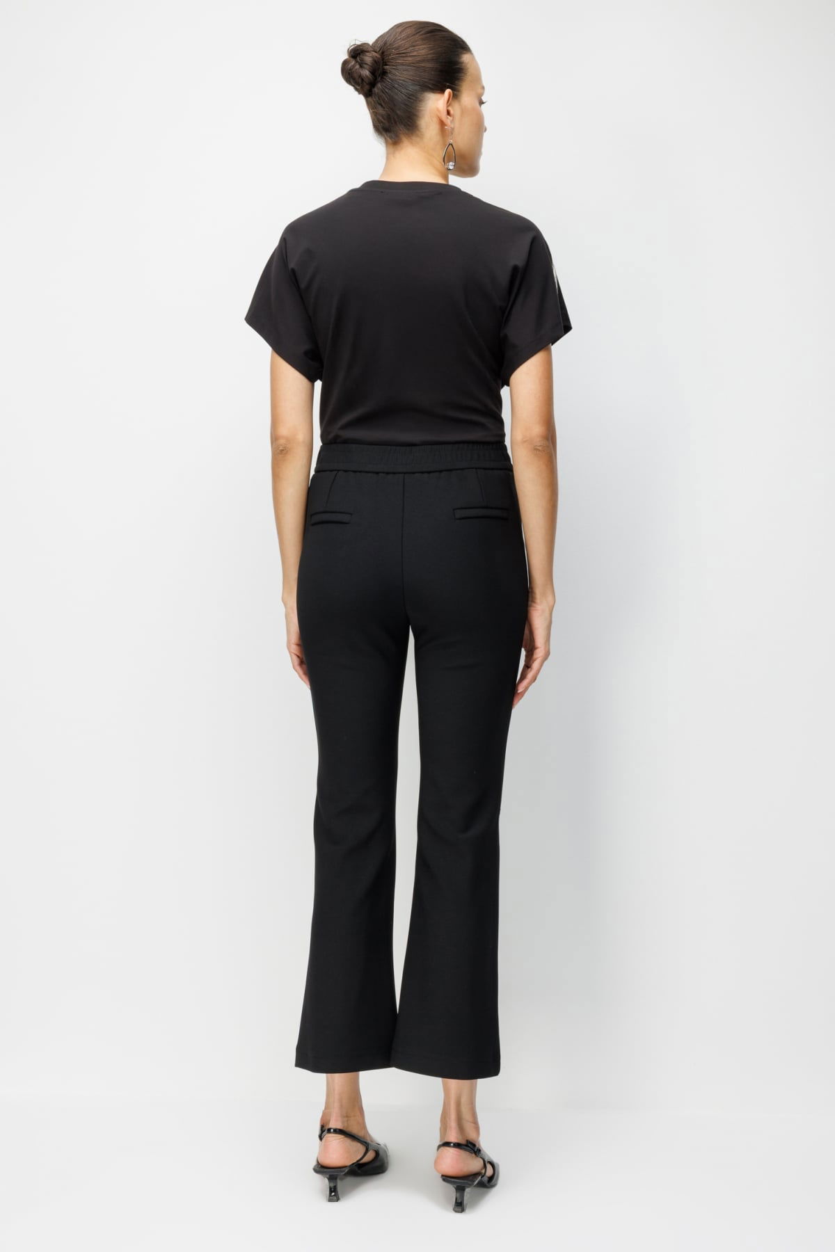 Ekol Kadın İspanyol Paça Taş İşlemeli Pantolon 4926 Siyah - 4