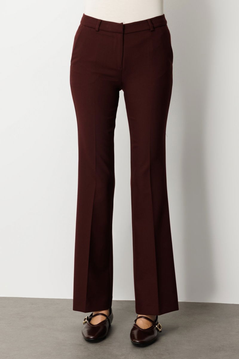 Ekol Kadın İspanyol Paça Yan Cepli Pantolon 5011 Bordo - 3