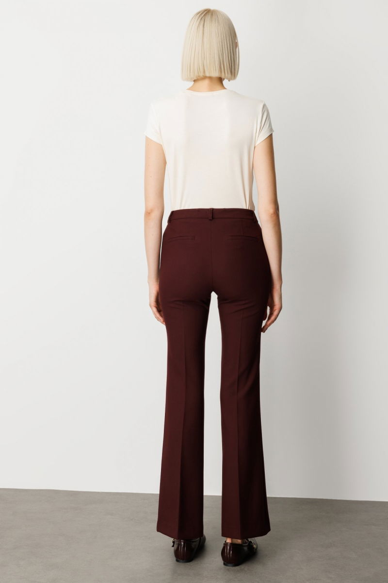 Ekol Kadın İspanyol Paça Yan Cepli Pantolon 5011 Bordo - 4
